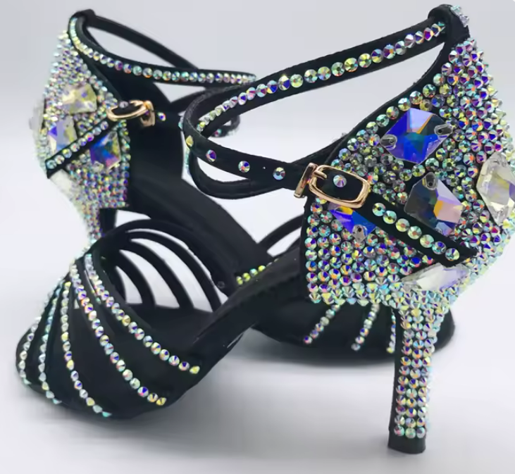 Rhinestone Latin Dance Shoes 8.5 cm heel 5.5 and 7.5