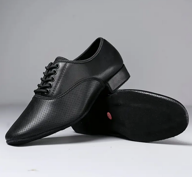 Men'S Breathable Microfiber Synthetic Leather Dance Shoes, Lightweight Non-Slip Sole,