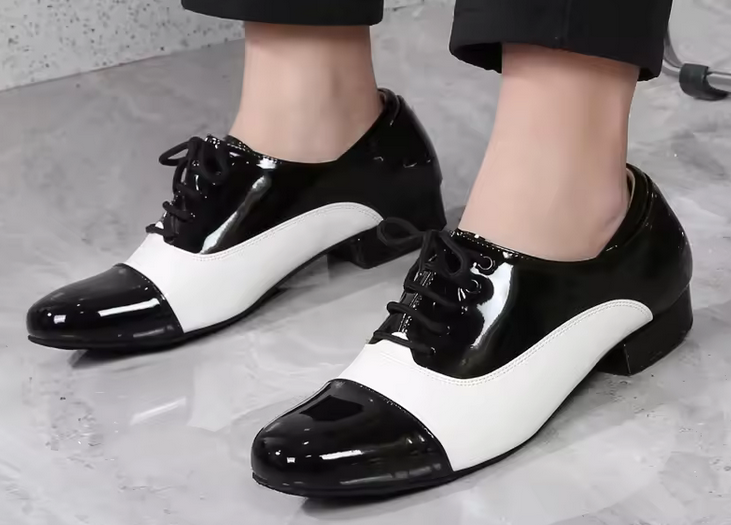  Genuine Leather Black and Red Patent Dance Shoe customized.