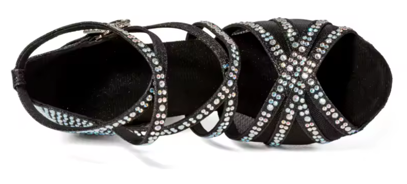 Black Rhinestone Latin Dance Shoes