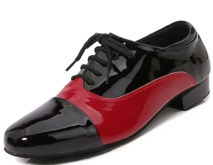 Genuine Leather Black and Red Patent Dance Shoe customized.