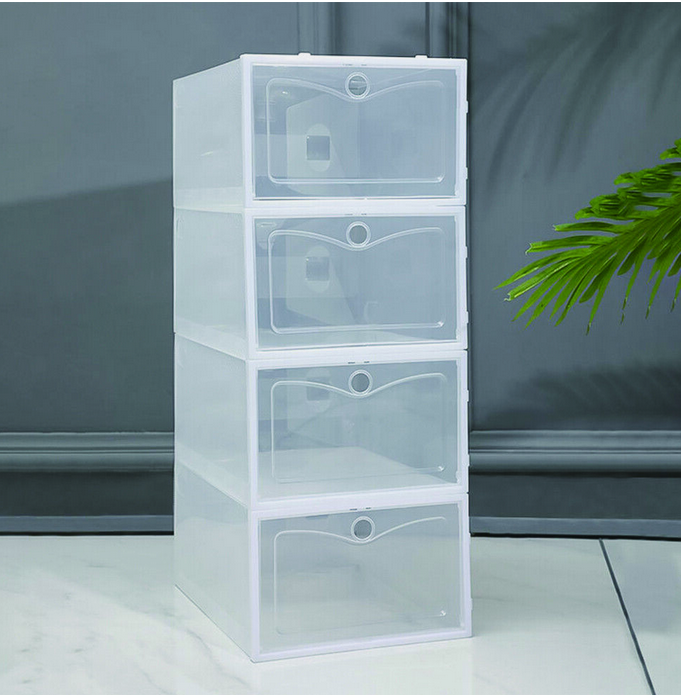 1 Plastic stackable shoe box with clear front for your shoe storage