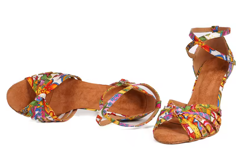 DANCESALSA Design Colorful Freestlyle High Heel Sandals