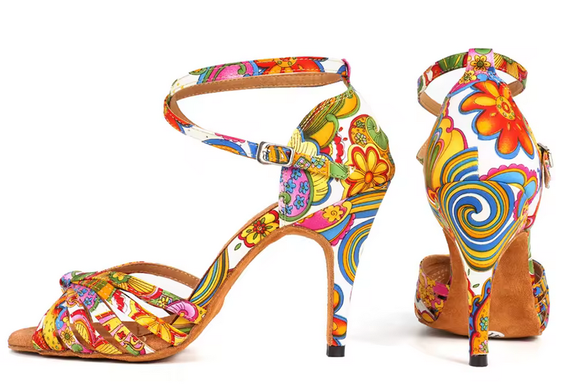 DANCESALSA Design Colorful Freestlyle High Heel Sandals