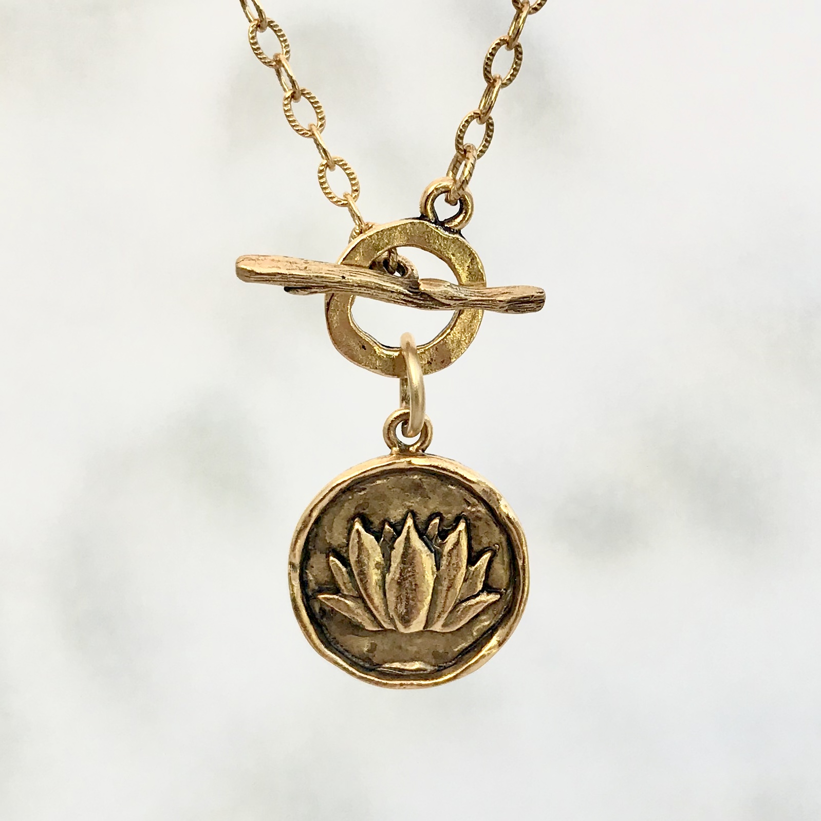 Gold Lotus Pendant Necklace