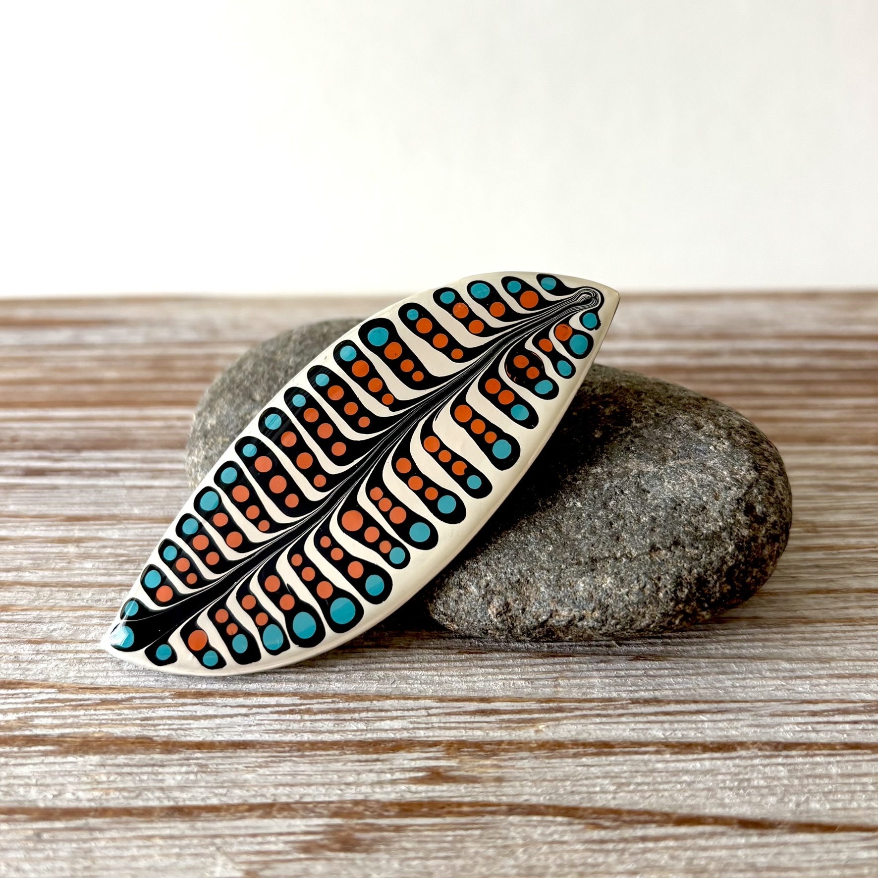 Hand-Painted Polymer Clay Hair Clip
