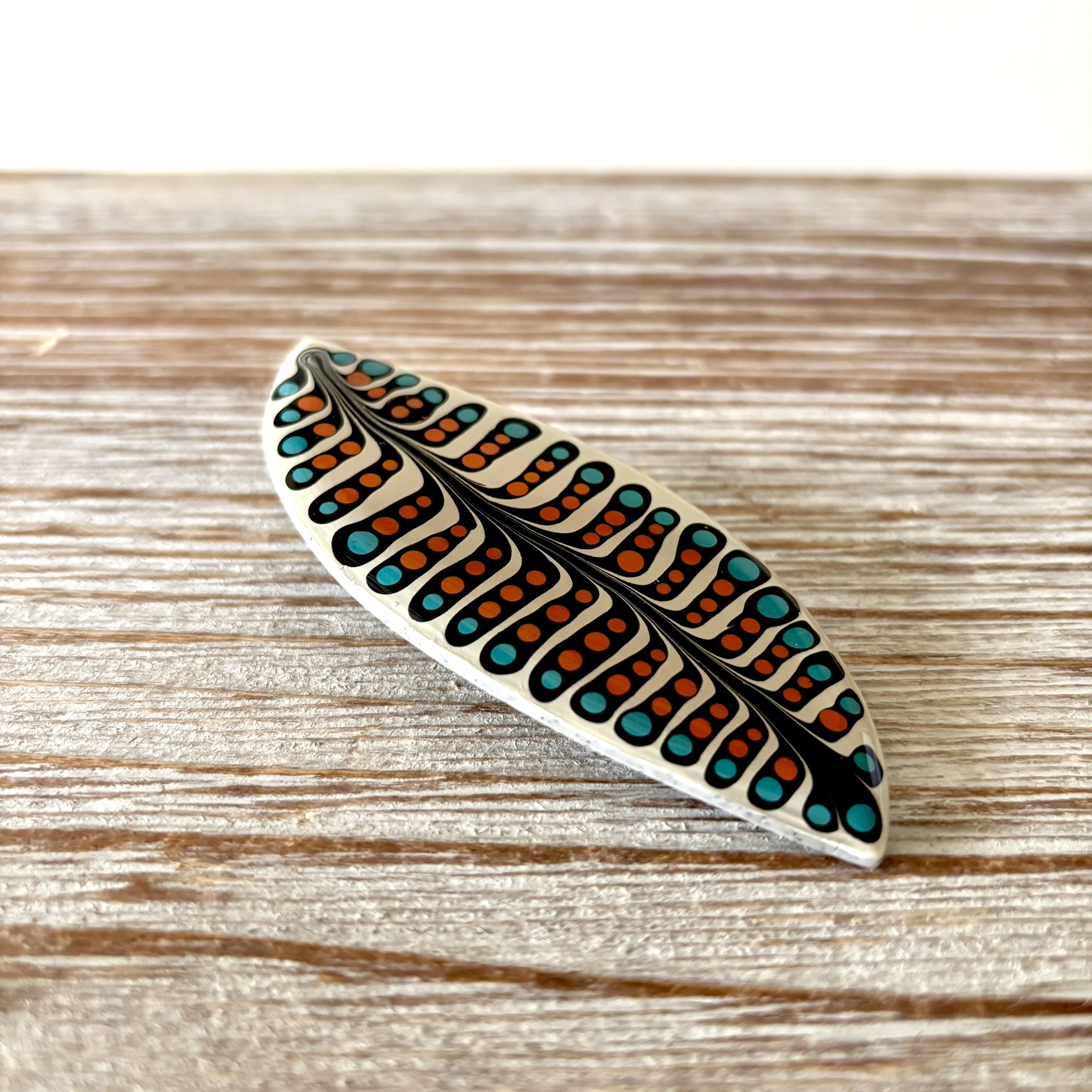 Hand-Painted Polymer Clay Hair Clip