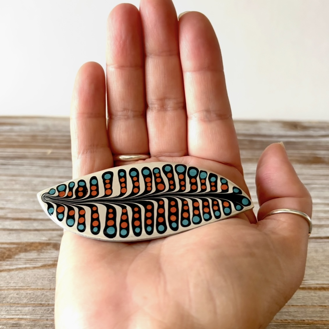 Hand-Painted Polymer Clay Hair Clip