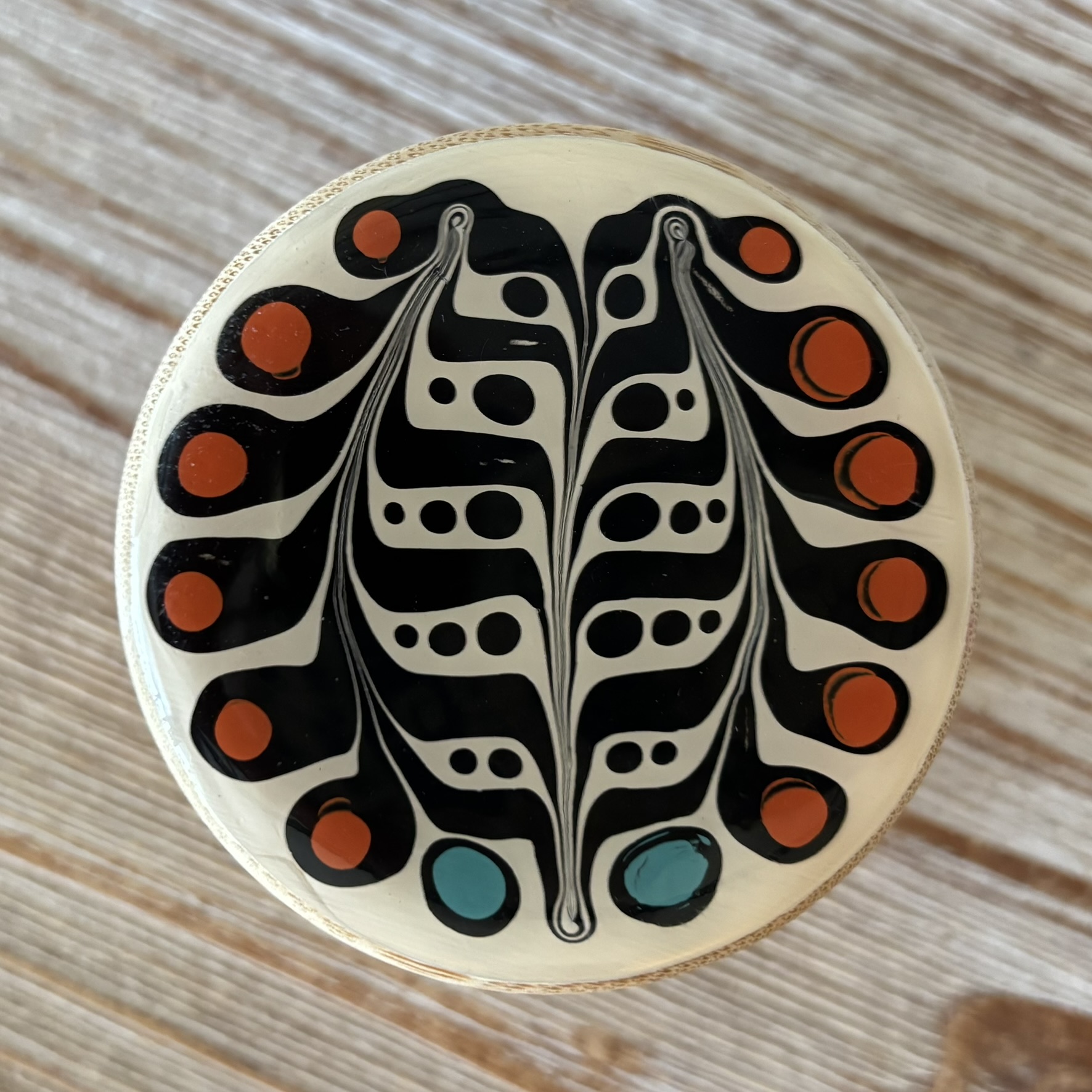 Handpainted Secret Stash Jar - Tribal Drum Pattern