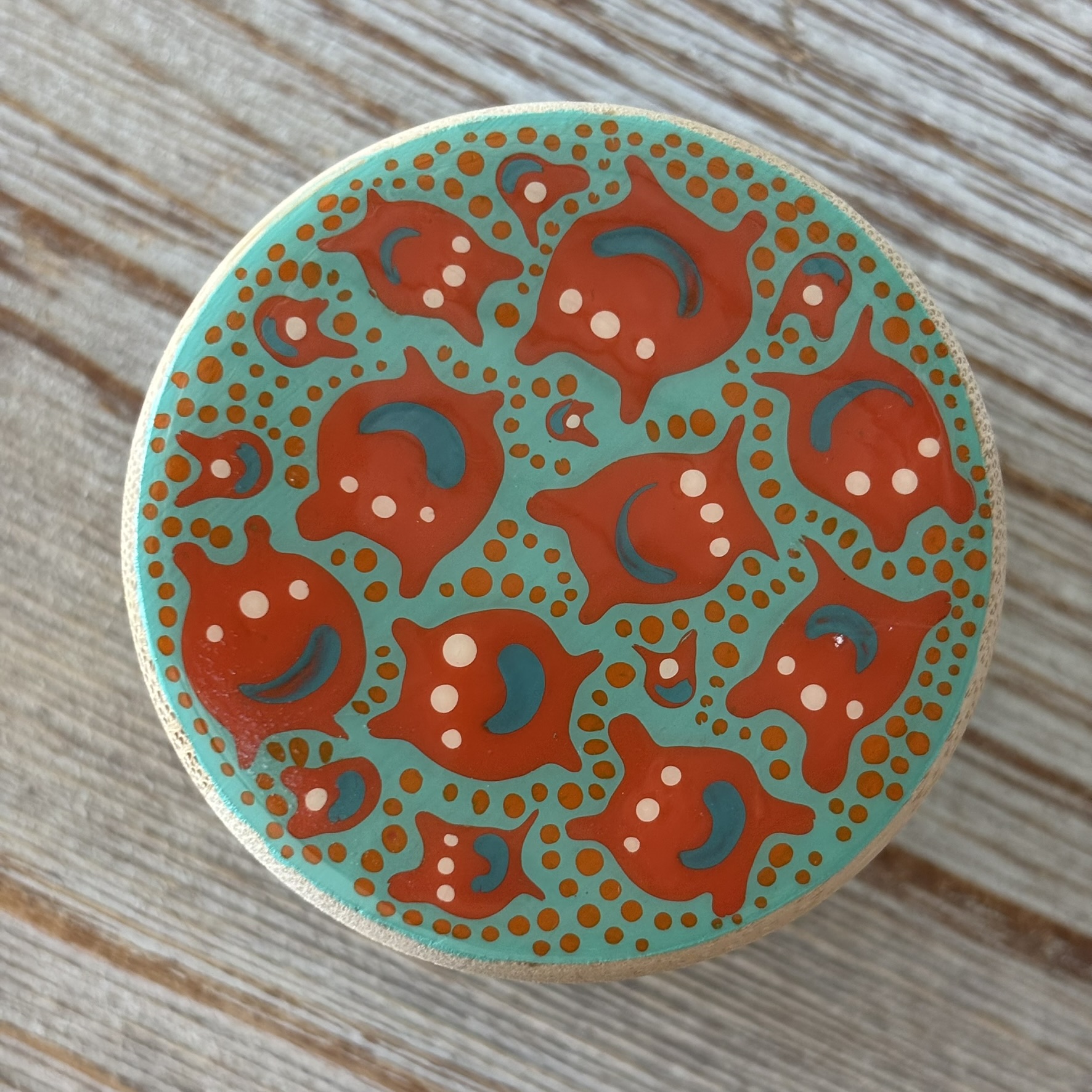 Handpainted Secret Stash Jar - Happy 3 Eyed Monsters
