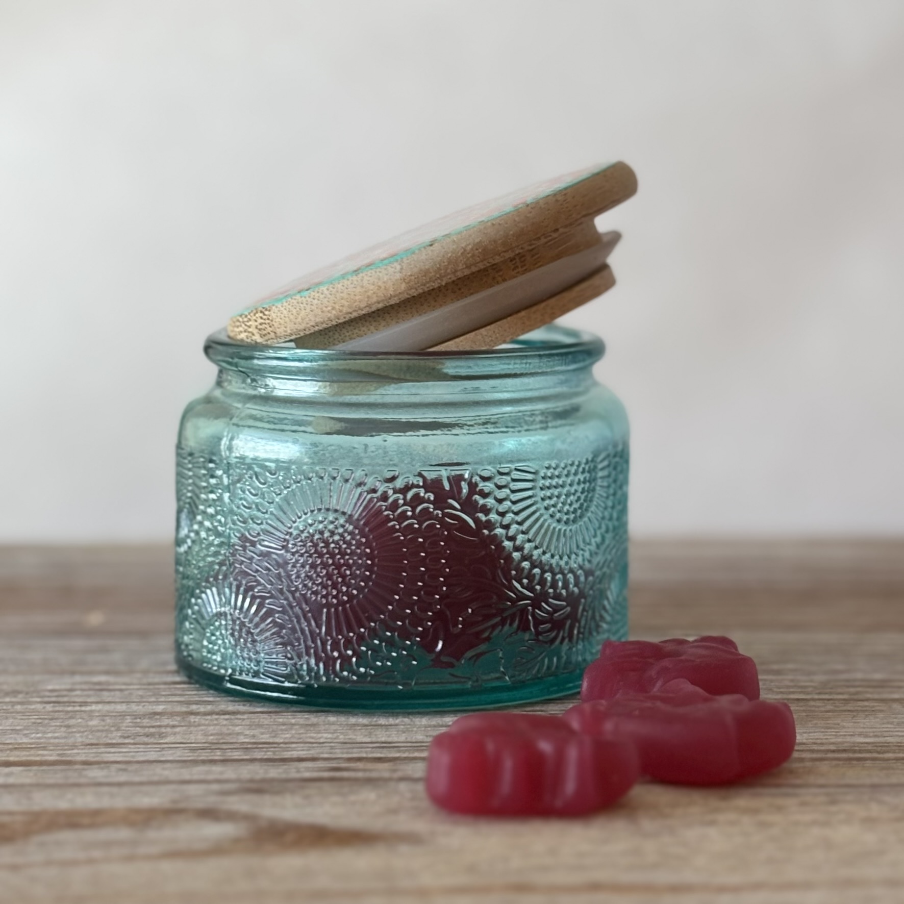 Handpainted Secret Stash Jar - Happy 3 Eyed Monsters