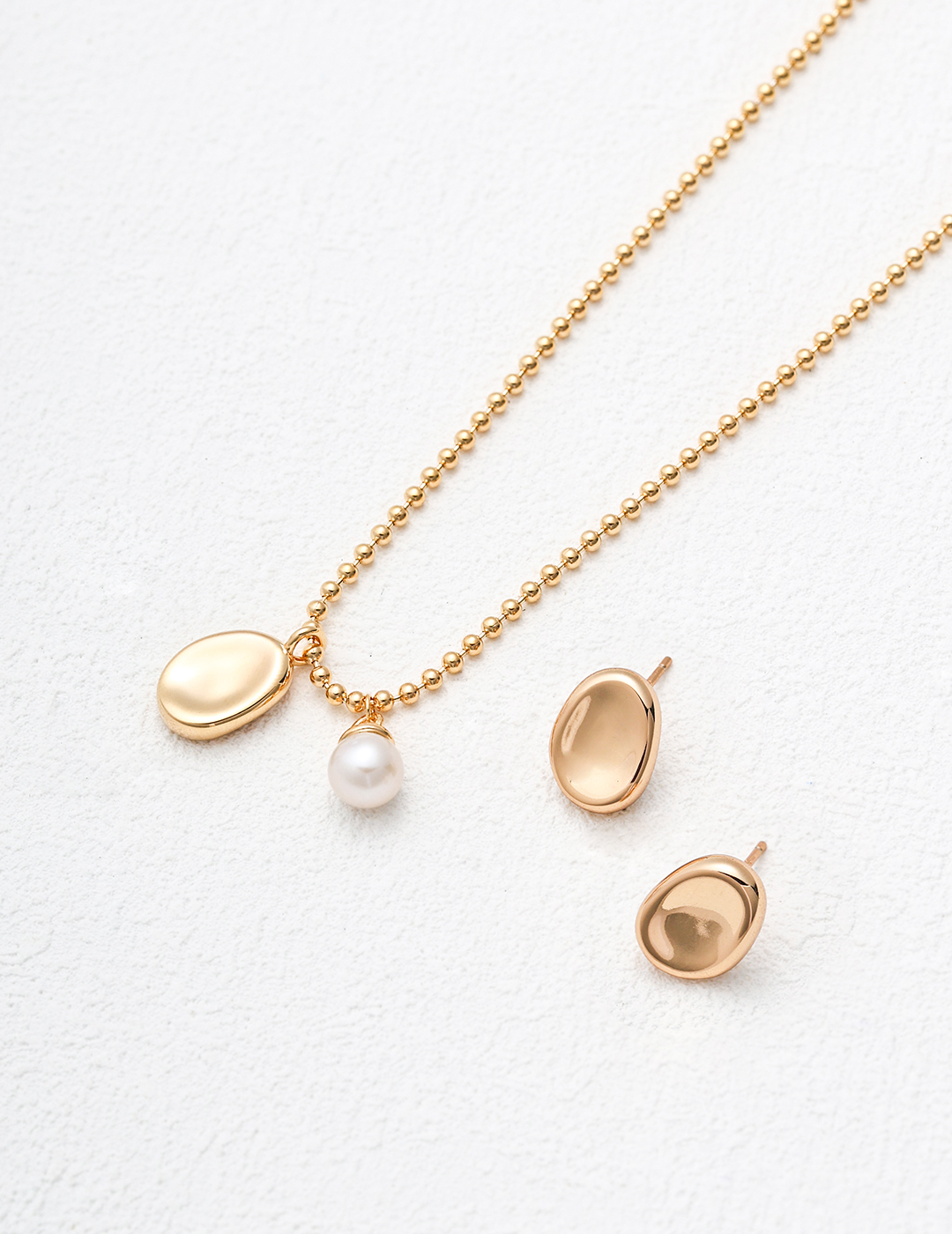 Sterling Silver Earrings / Pearl Necklace