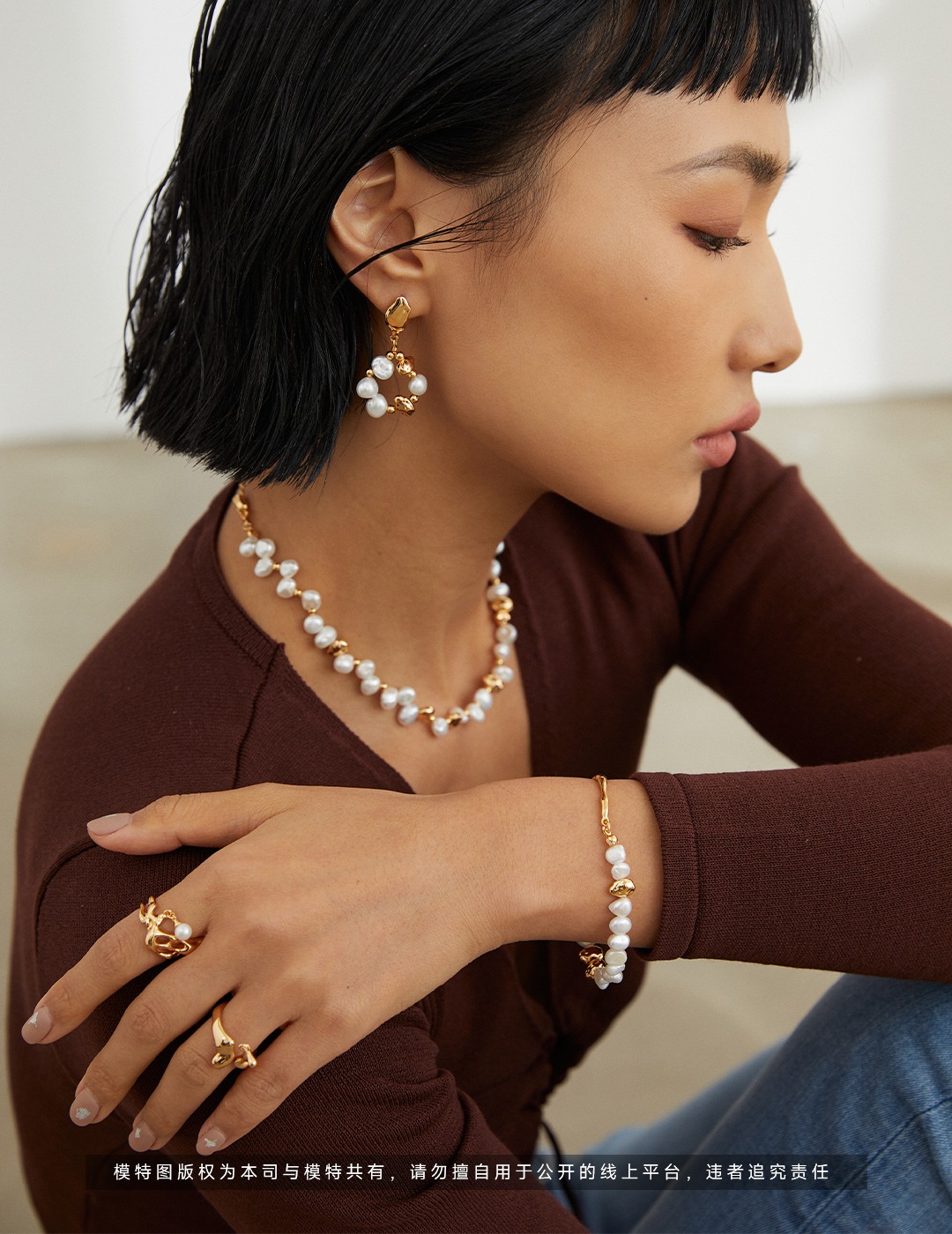 Pearl Sterling Silver Earrings,Bracelet,Pearl Necklace