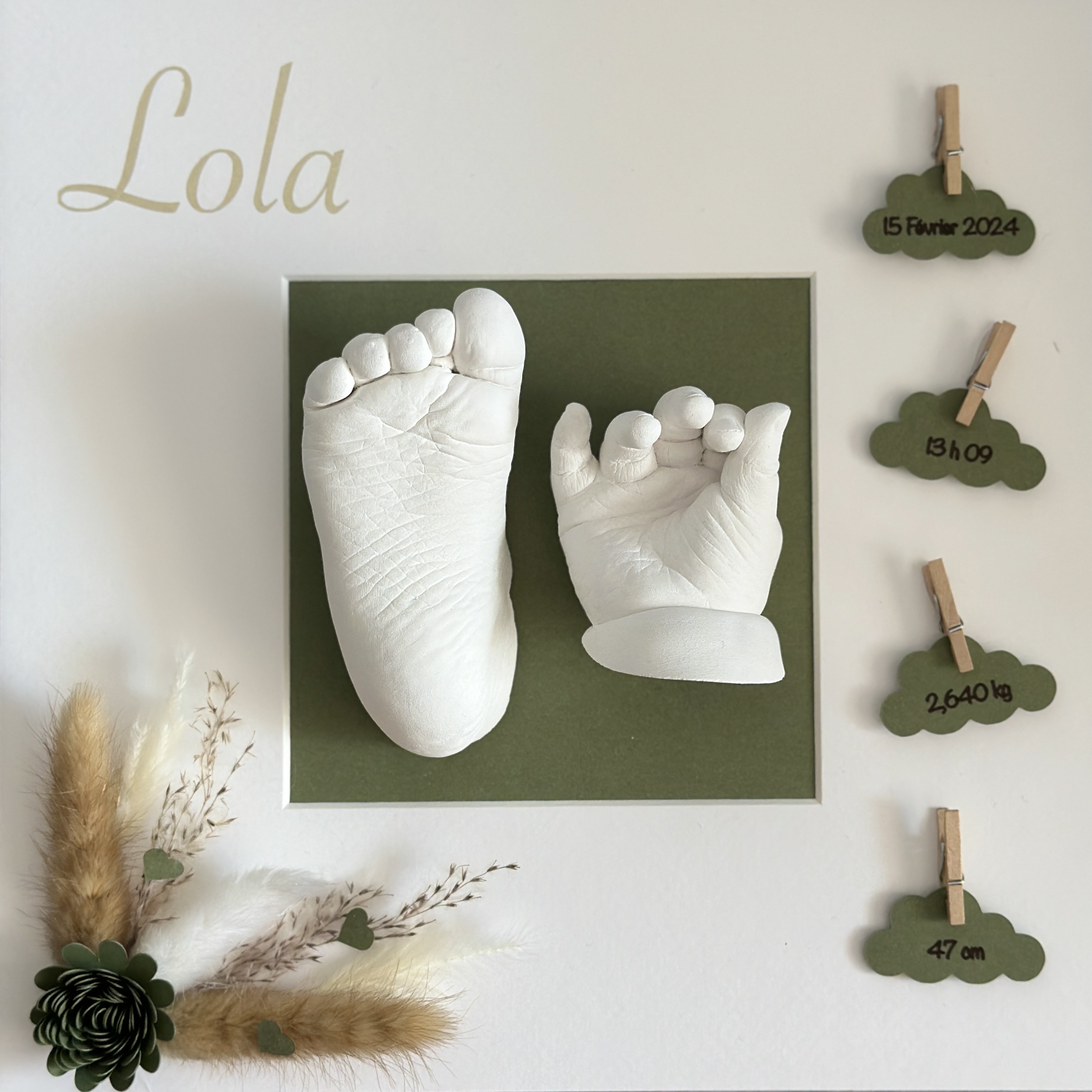Cadre + 2 empreintes bébé 