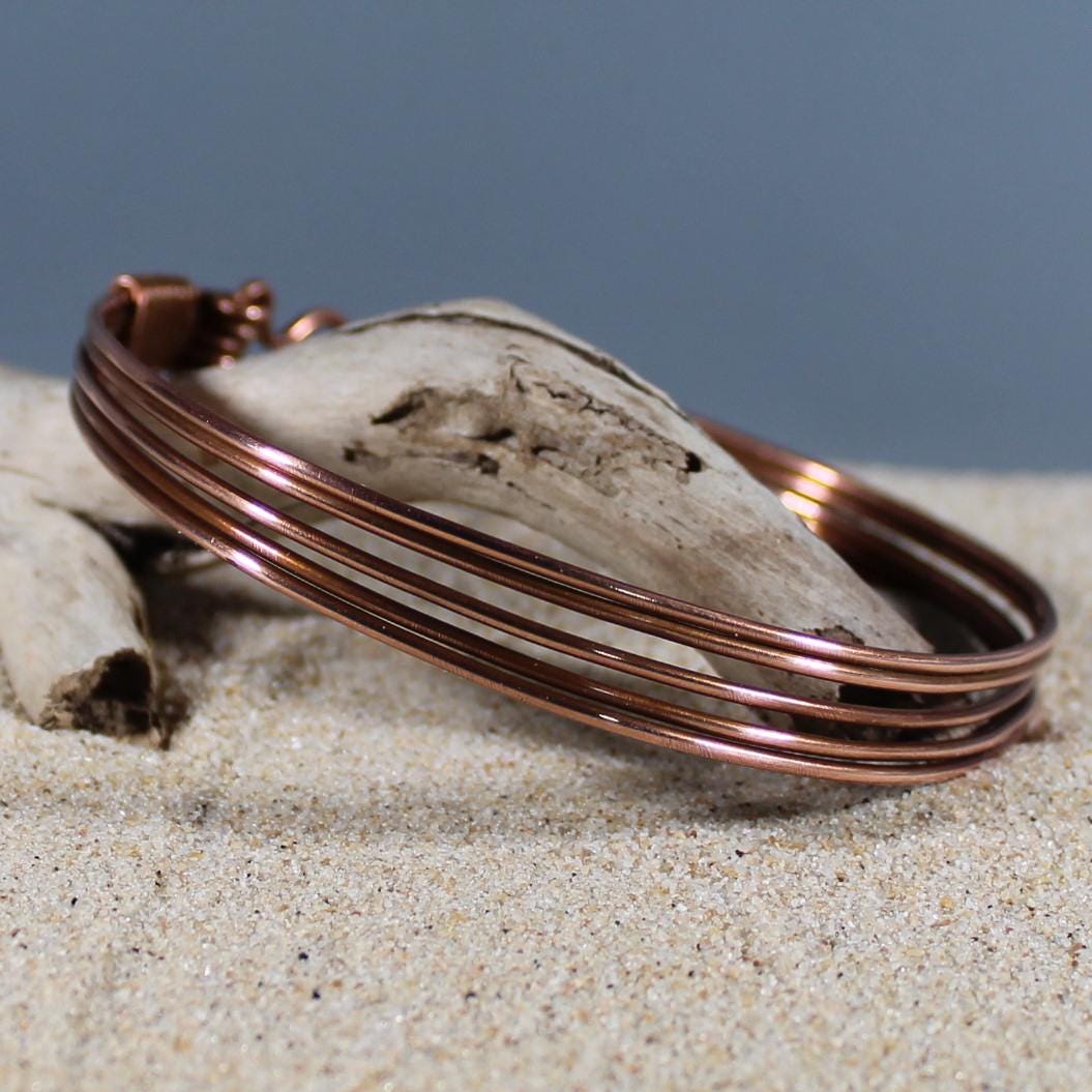 Copper Bracelet, simple and fun looks like multiple bangles without the hassle. Warm copper perfect for Fall and Winter, Handmade in the USA