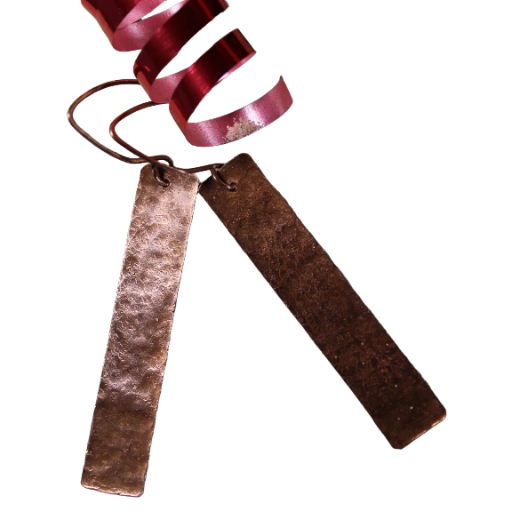 Long Copper Strip Earrings