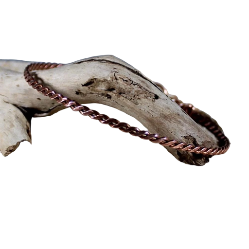 Twisted Wire Bracelet, Handmade 99.9% Pure Copper Jewelry. Almost a bangle but with a hook.