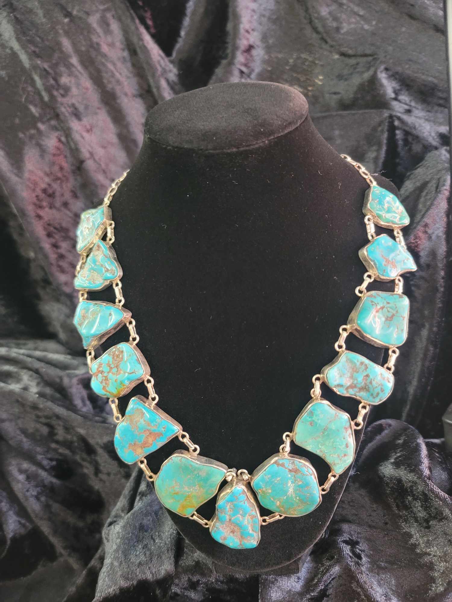 Sterling Silver and Turquoise Stone Necklace