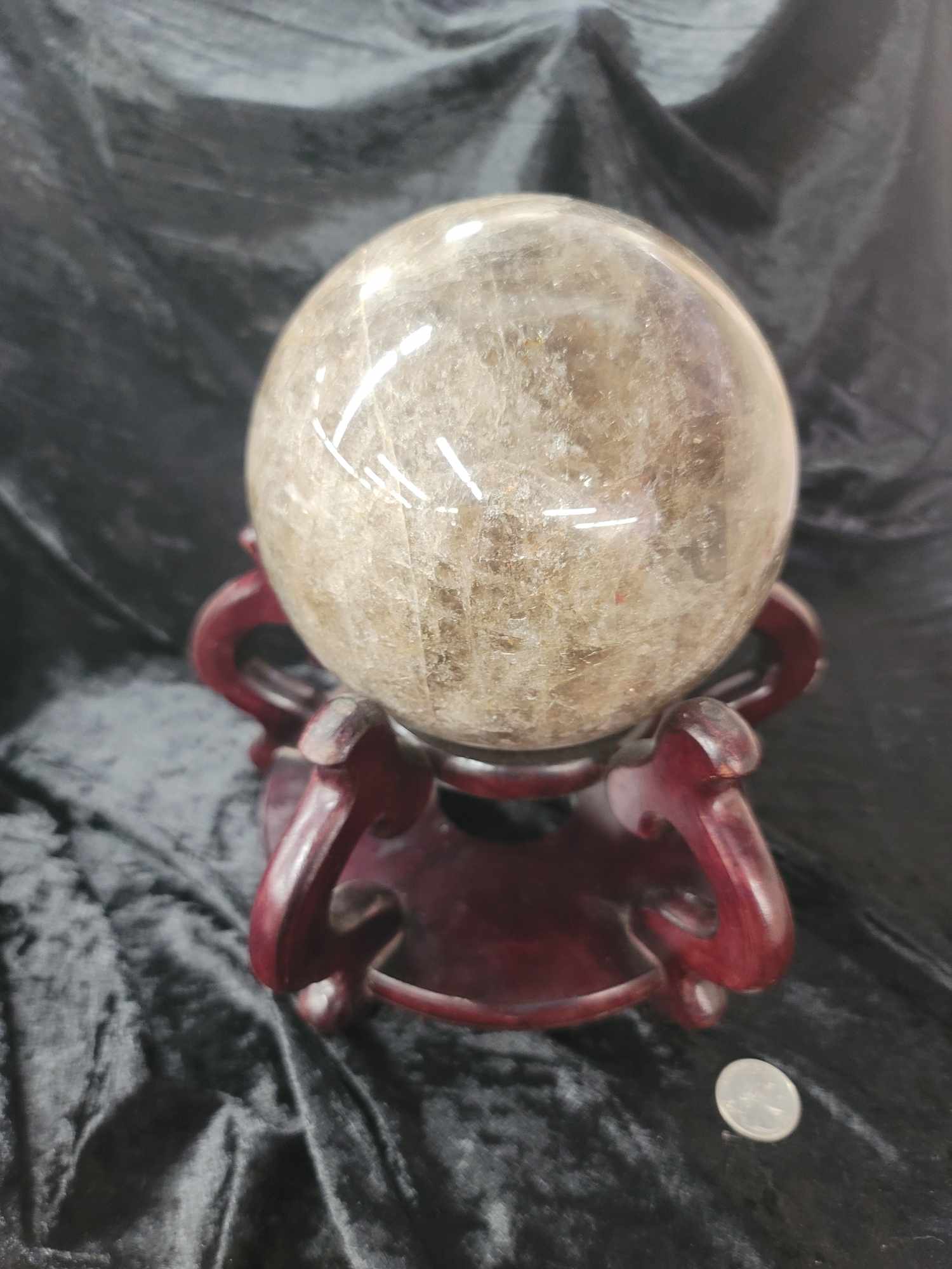 Smokey Quartz Gemstone Ball with Amethyst Tinge