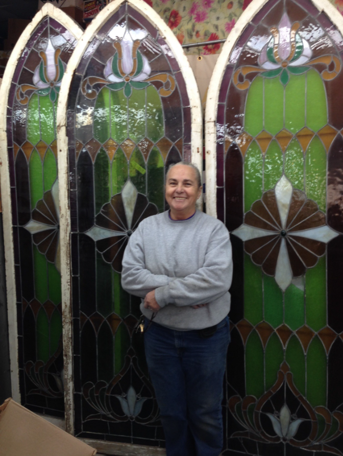 1800's Antique Stained Glass Windows Set