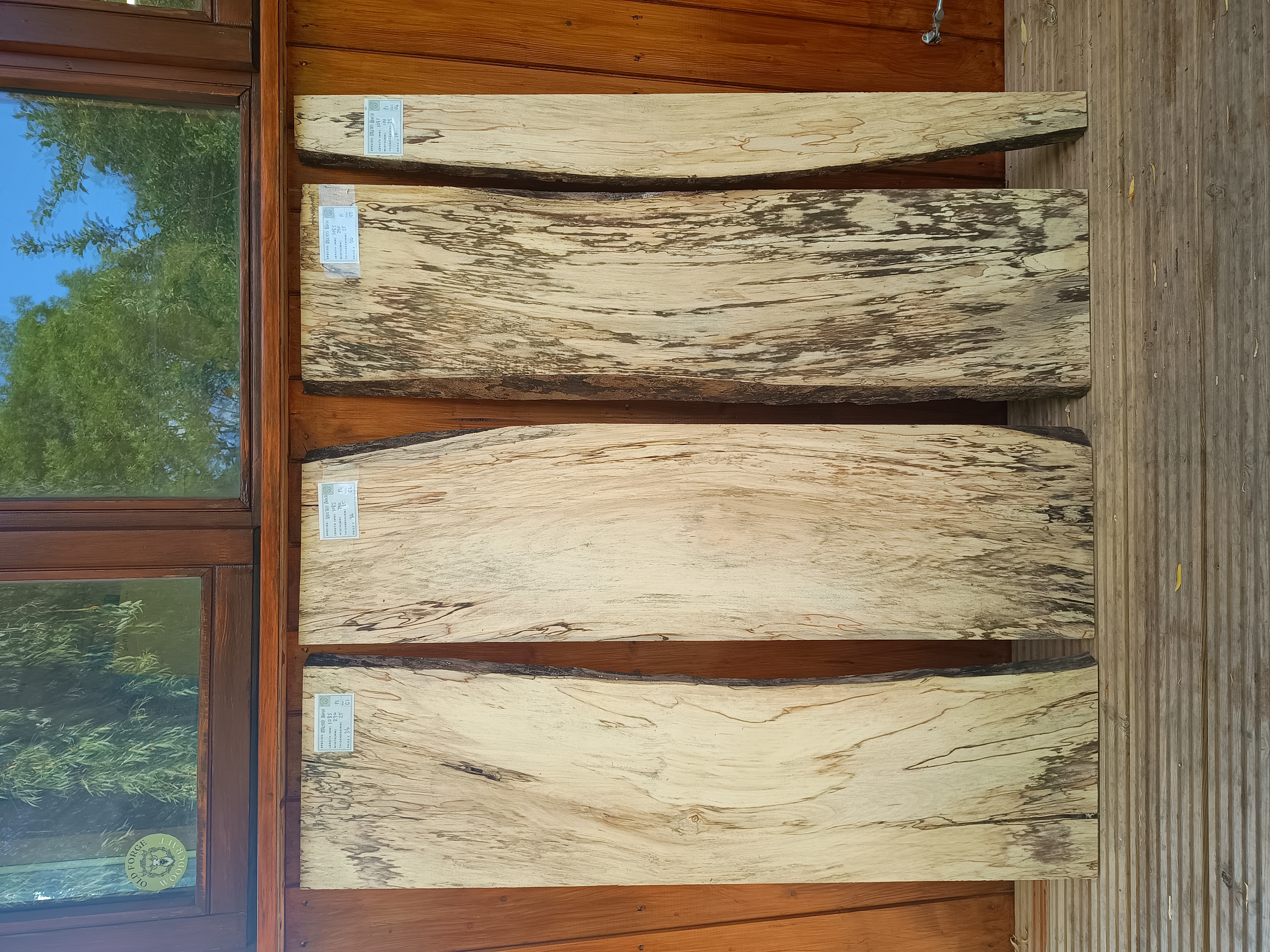 Spalted Beech Live & Square Edge Slabs Planed Hardwood Boards - Batch G - Air Dried Timber
