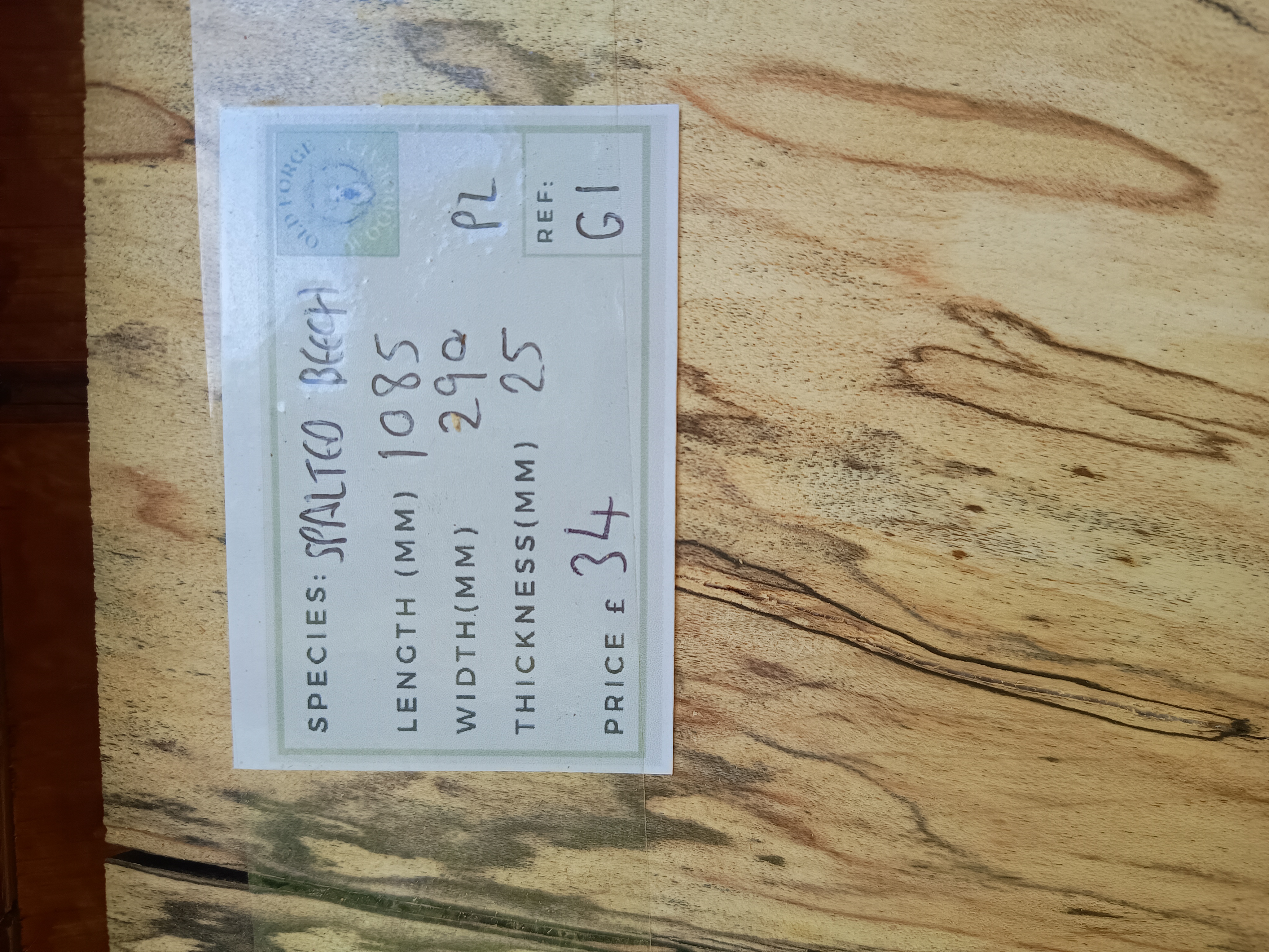 Spalted Beech Live & Square Edge Slabs Planed Hardwood Boards - Batch G - Air Dried Timber