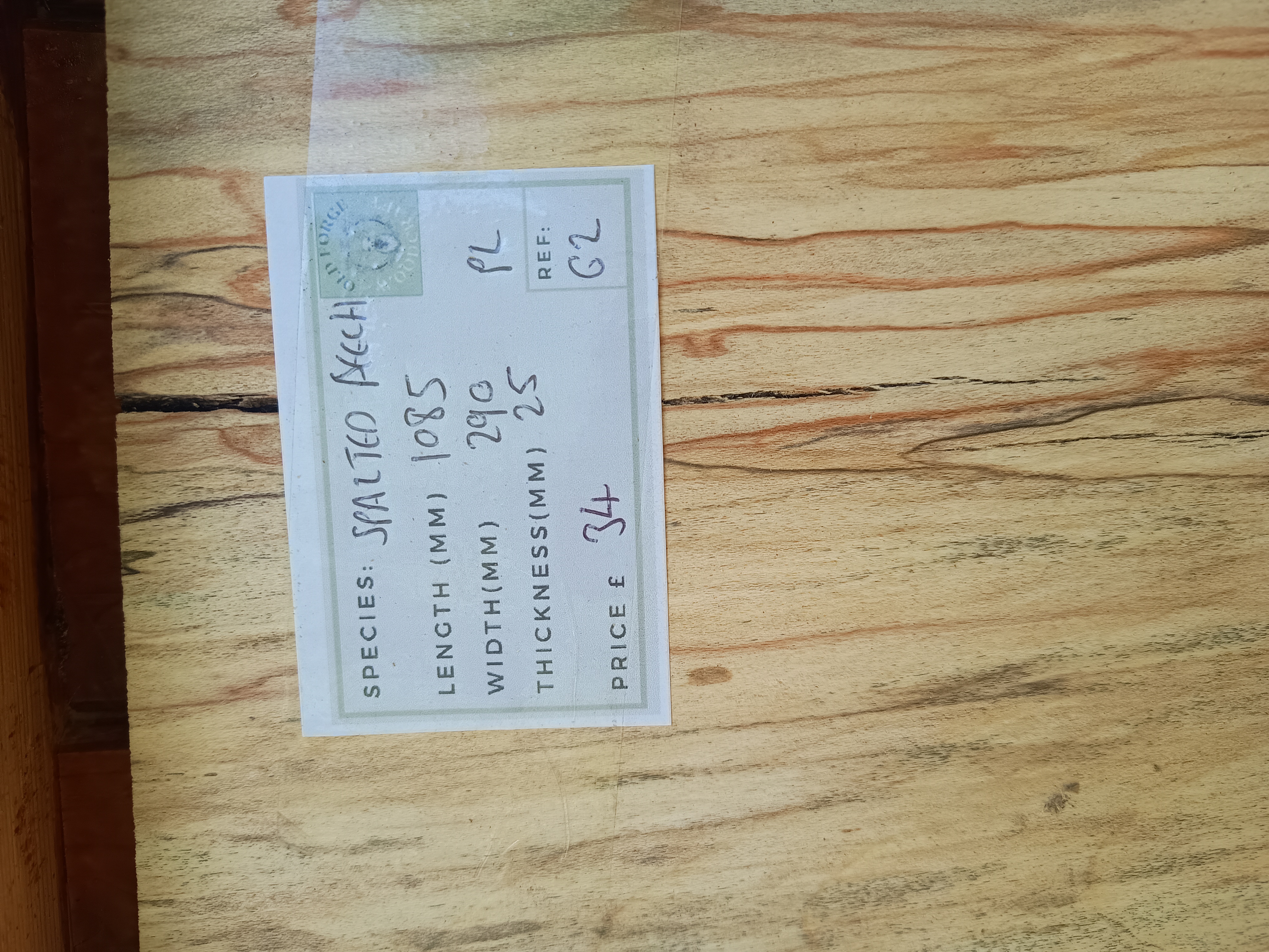 Spalted Beech Live & Square Edge Slabs Planed Hardwood Boards - Batch G - Air Dried Timber