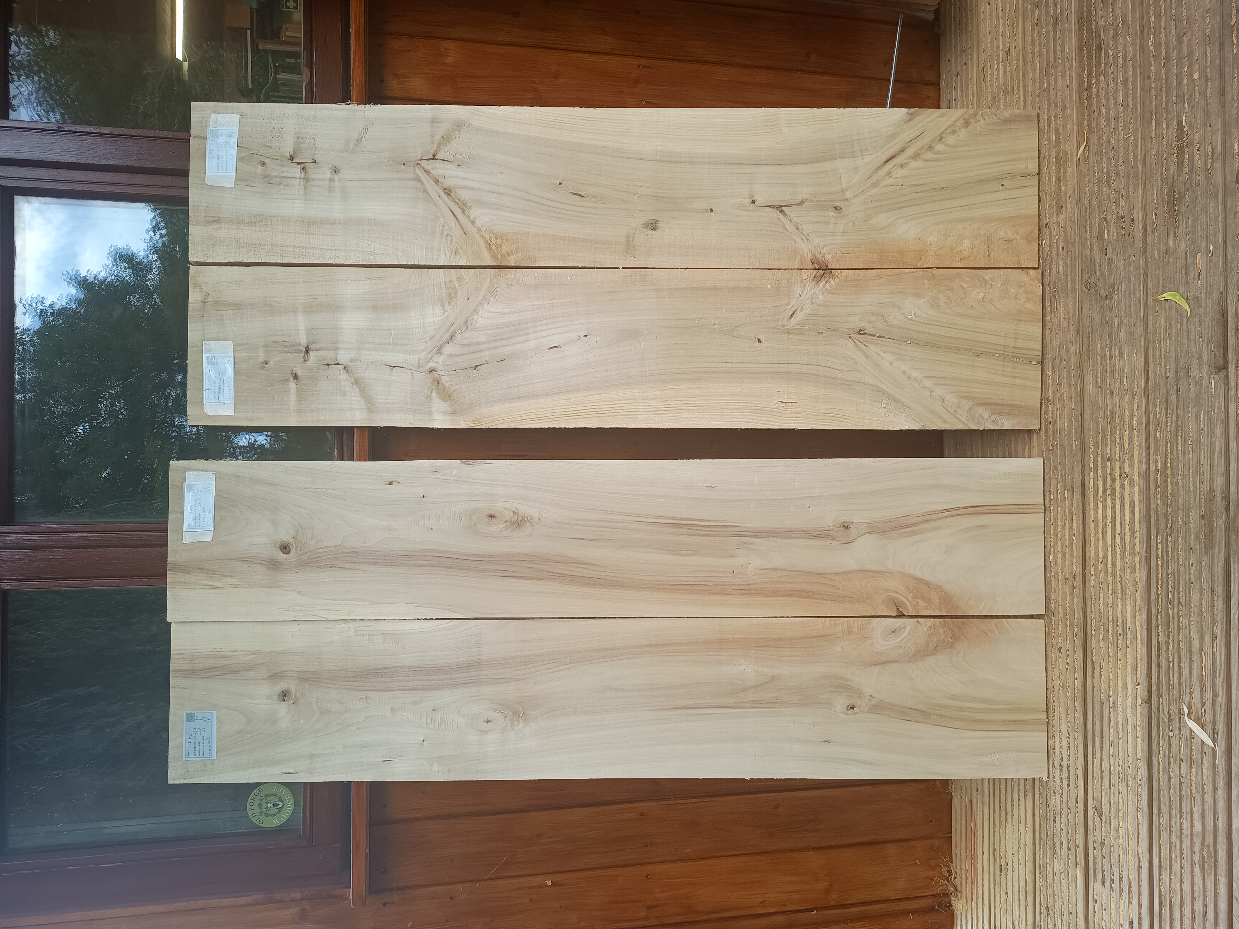 Bookmatched Pairs of English Lime Wood Planks - Air Dried Timber - Batch K
