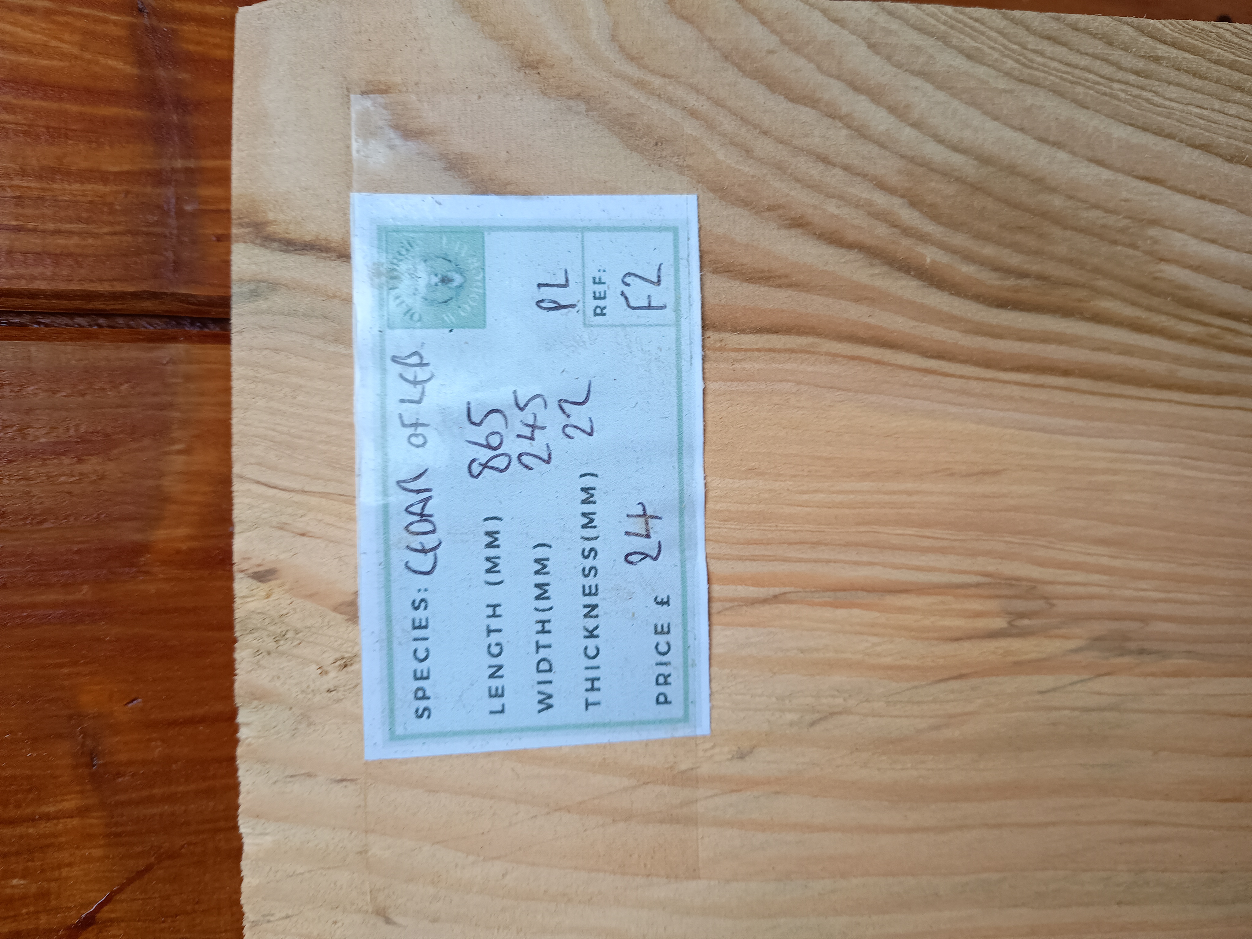 Cedar of Lebanon Live / Waney Edge Wood Boards - Batch F