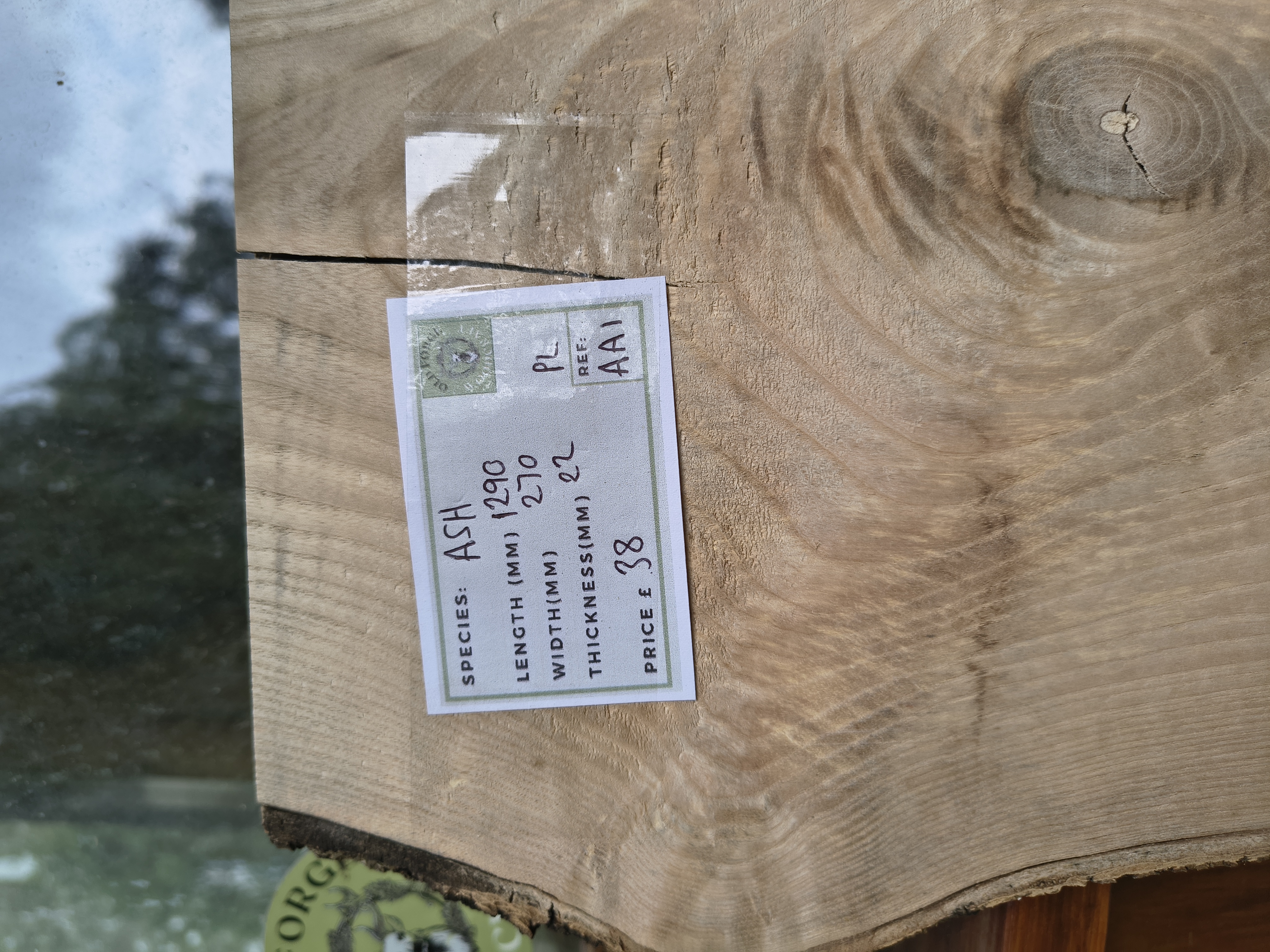 English Ash - Batch AA -Air Dried Live Edge Timber Board / Wood / Shelf - Planed