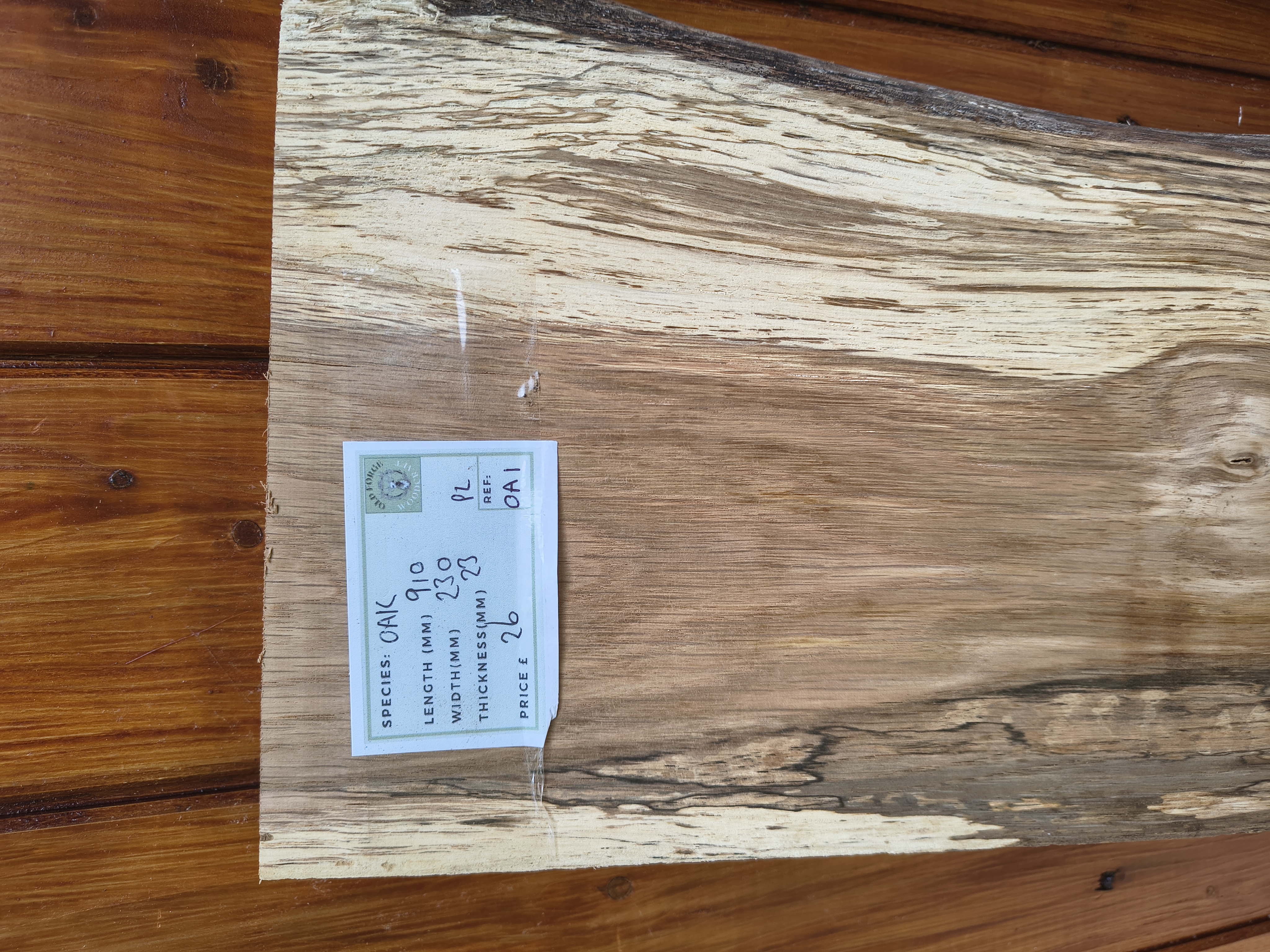 English Oak Air Dried Live Edge Timber Slabs / Boards - Batch OA