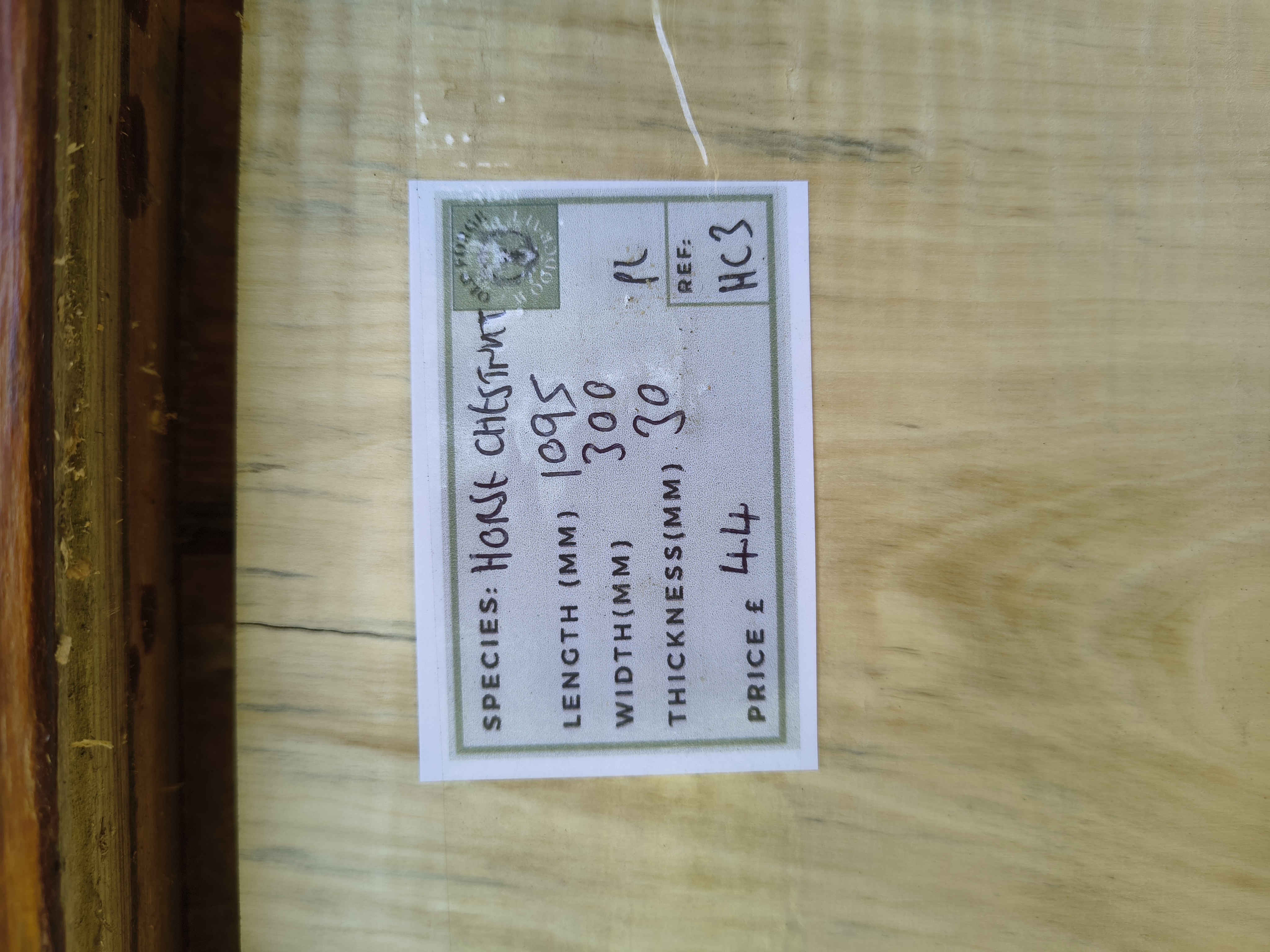 English Horse Chestnut - Batch HC - Air Dried Live Edge Timber Board / Wood / Shelf - Planed