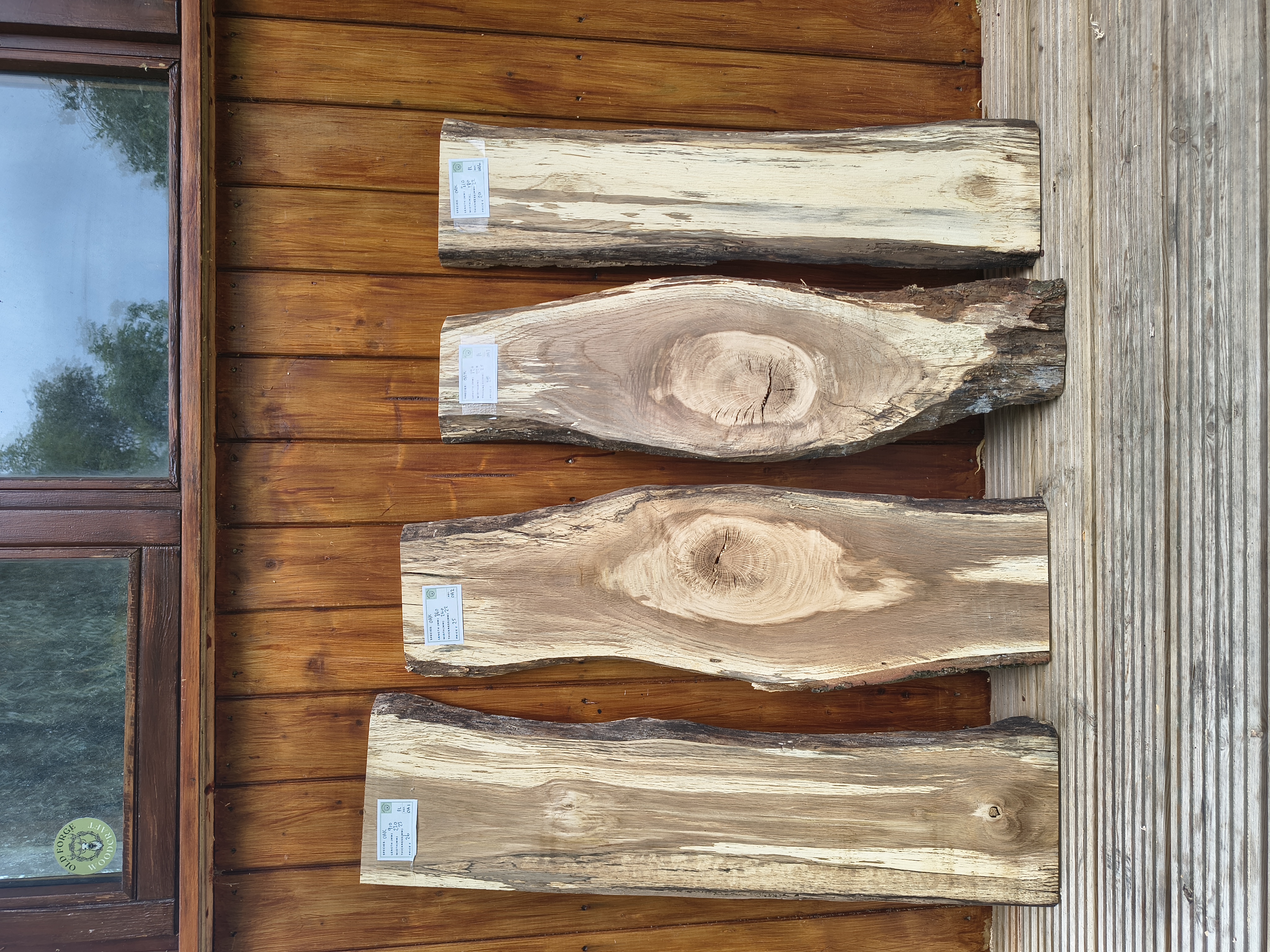 English Oak Air Dried Live Edge Timber Slabs / Boards - Batch OA
