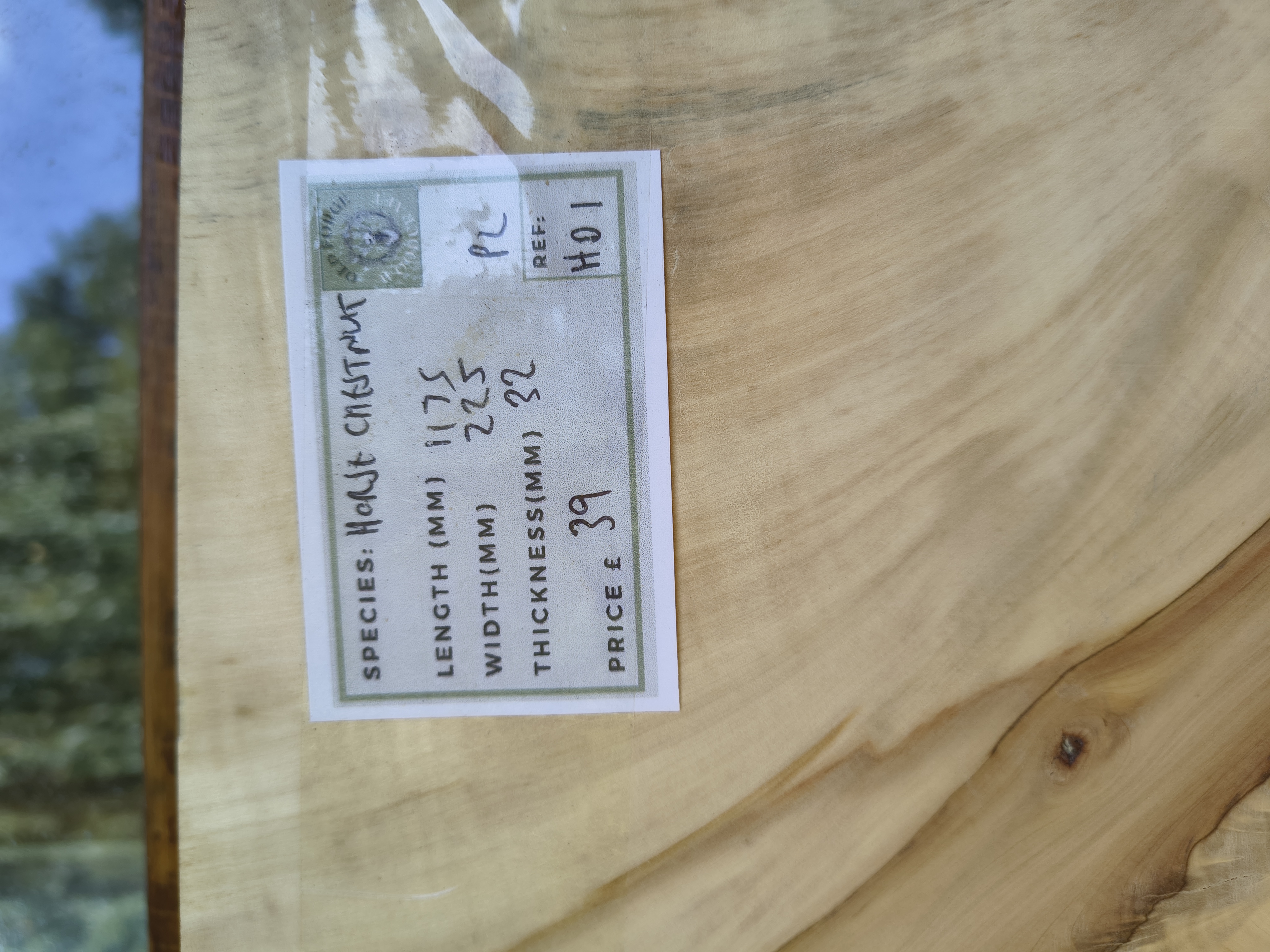 English Horse Chestnut - Batch HD - Air Dried Live Edge Timber Board / Wood / Shelf -  Planed