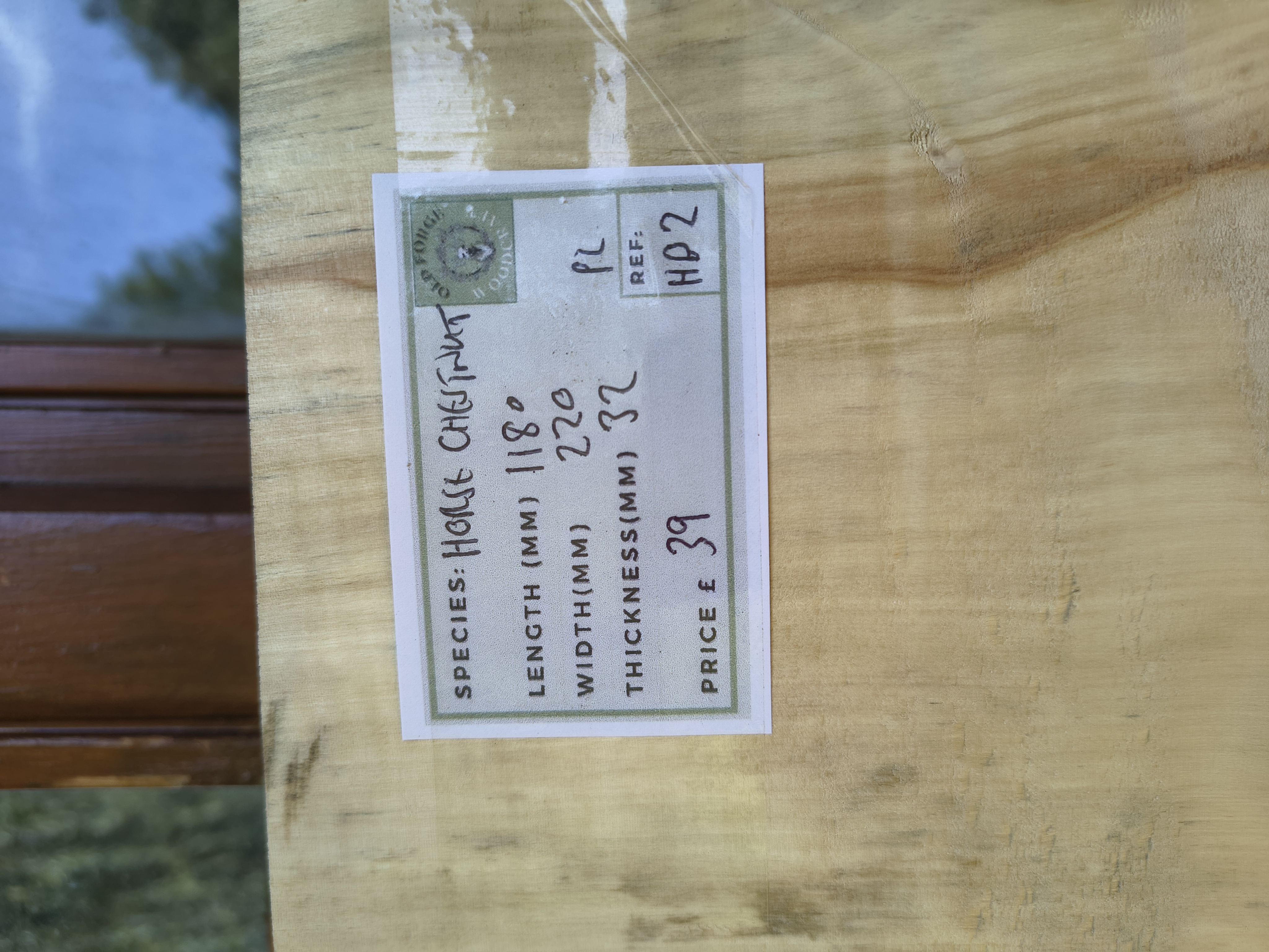 English Horse Chestnut - Batch HD - Air Dried Live Edge Timber Board / Wood / Shelf -  Planed