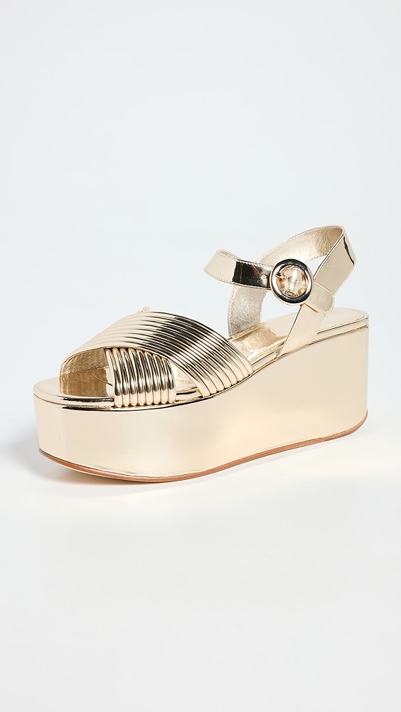 Tory Burch Women's Bombe Cross Strap Platform Sandals 50mm