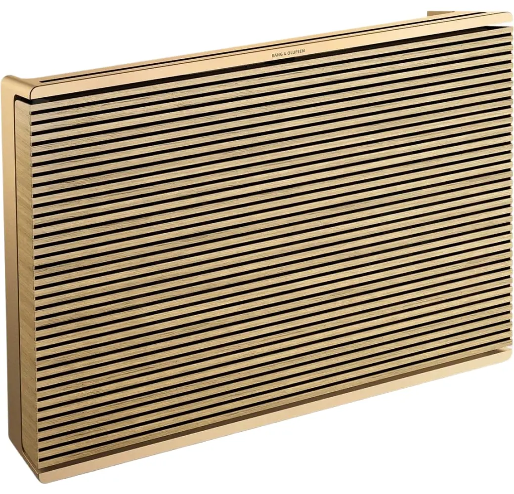 Bang & Olufsen Beosound Level Portable Wi-Fi Multiroom Speaker, Gold Tone/Light Oak