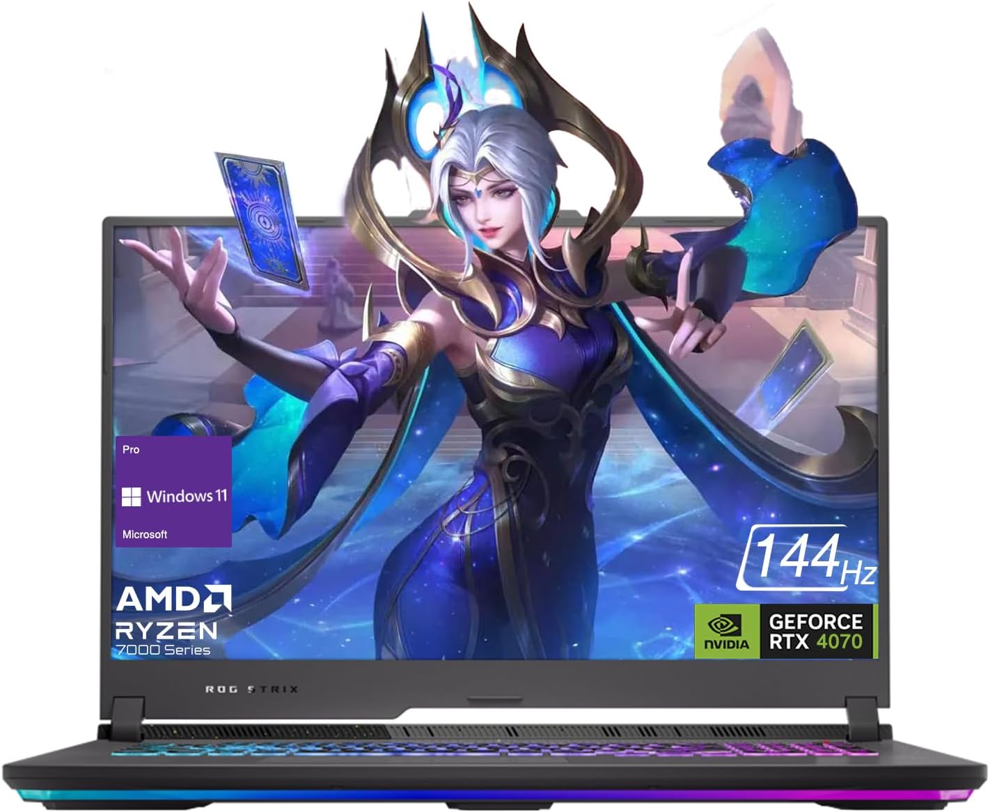 ASUS ROG Strix G17 Gaming Laptop, 17.3" FHD 144Hz, AMD Ryzen 9 7845HX, GeForce RTX 4070, 64GB DDR5 RAM, 4TB PCIe M.2 SSD, HDMI, USB 3.2 Gen 1, Wi-Fi 6, RGB Backlit Keyboard, Windows 11 Pro, Black