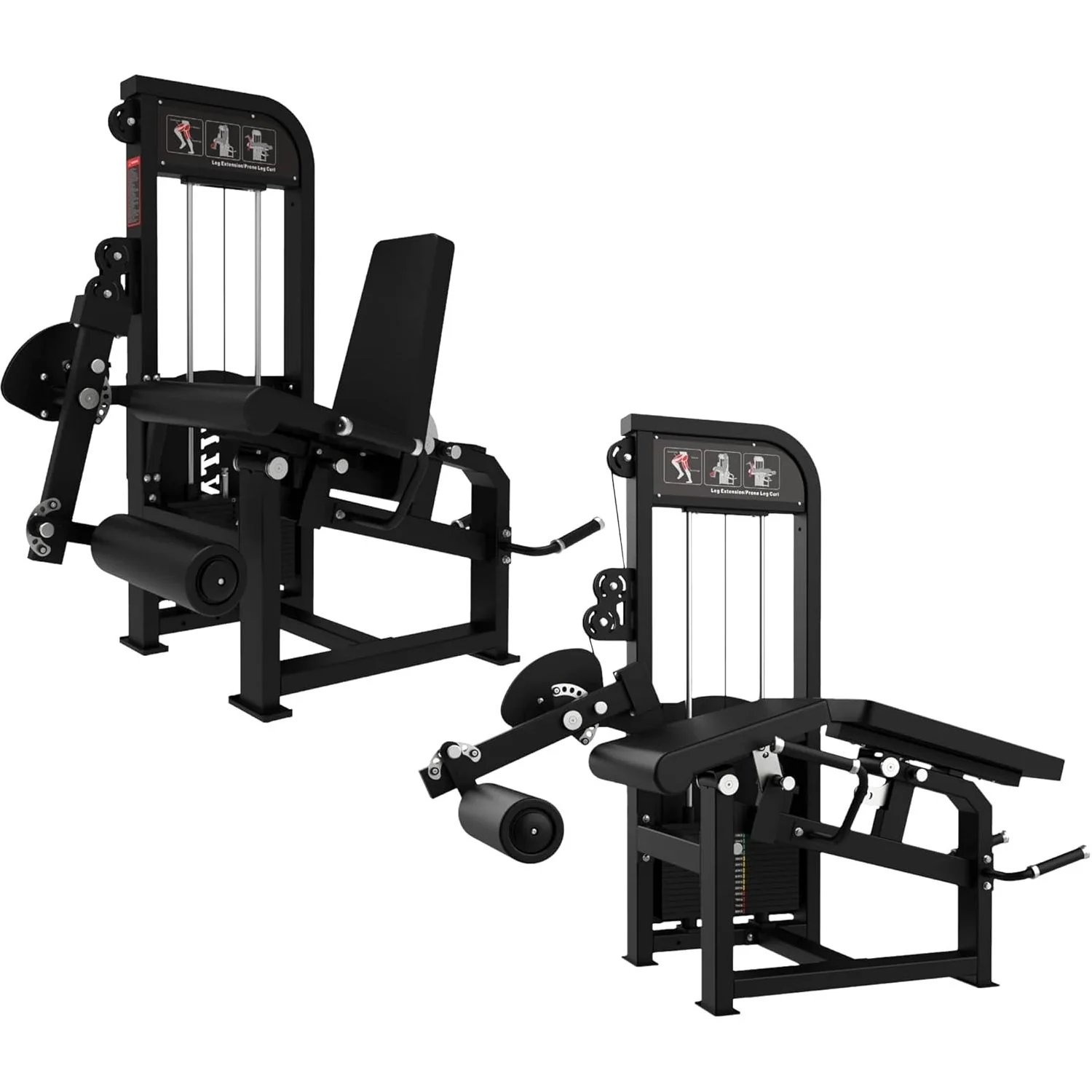 SFE - Commercial Leg Extension Prone Leg Curl Combo Workout Machine, Leg Extension and Curl Machine w/ 250 lb Weight Stack, Steel Leg Extension Machine, 65" L x 39" W x 56" H