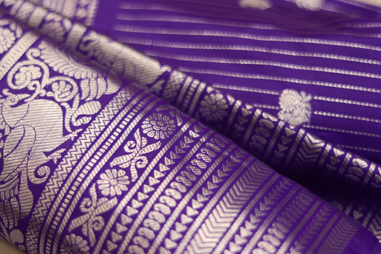 Royal Blue Mangalagiri Silk Saree