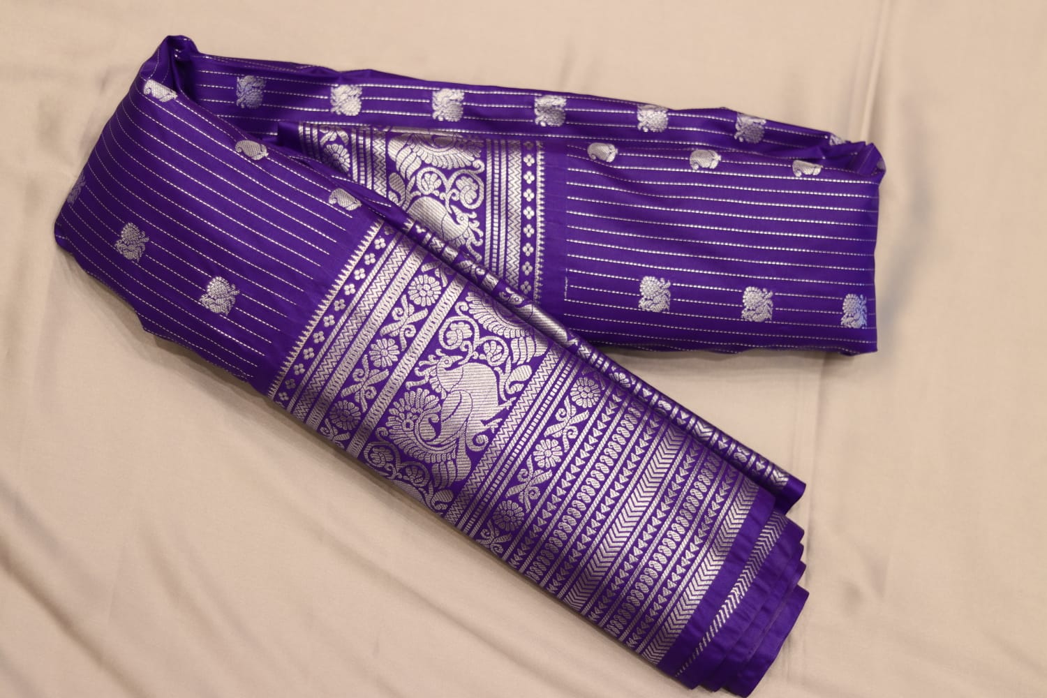 Royal Blue Mangalagiri Silk Saree