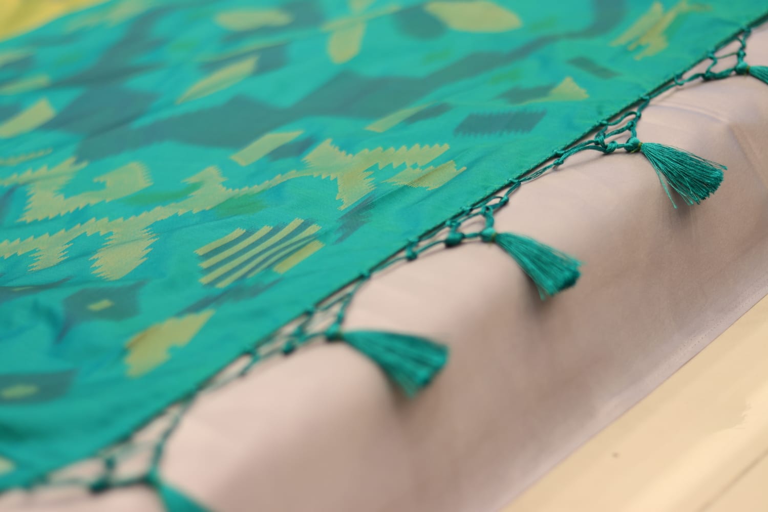 Ikkat Green Silk Saree