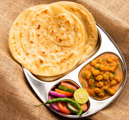 Indian Meal Platter Lacha Paratha 4 peace