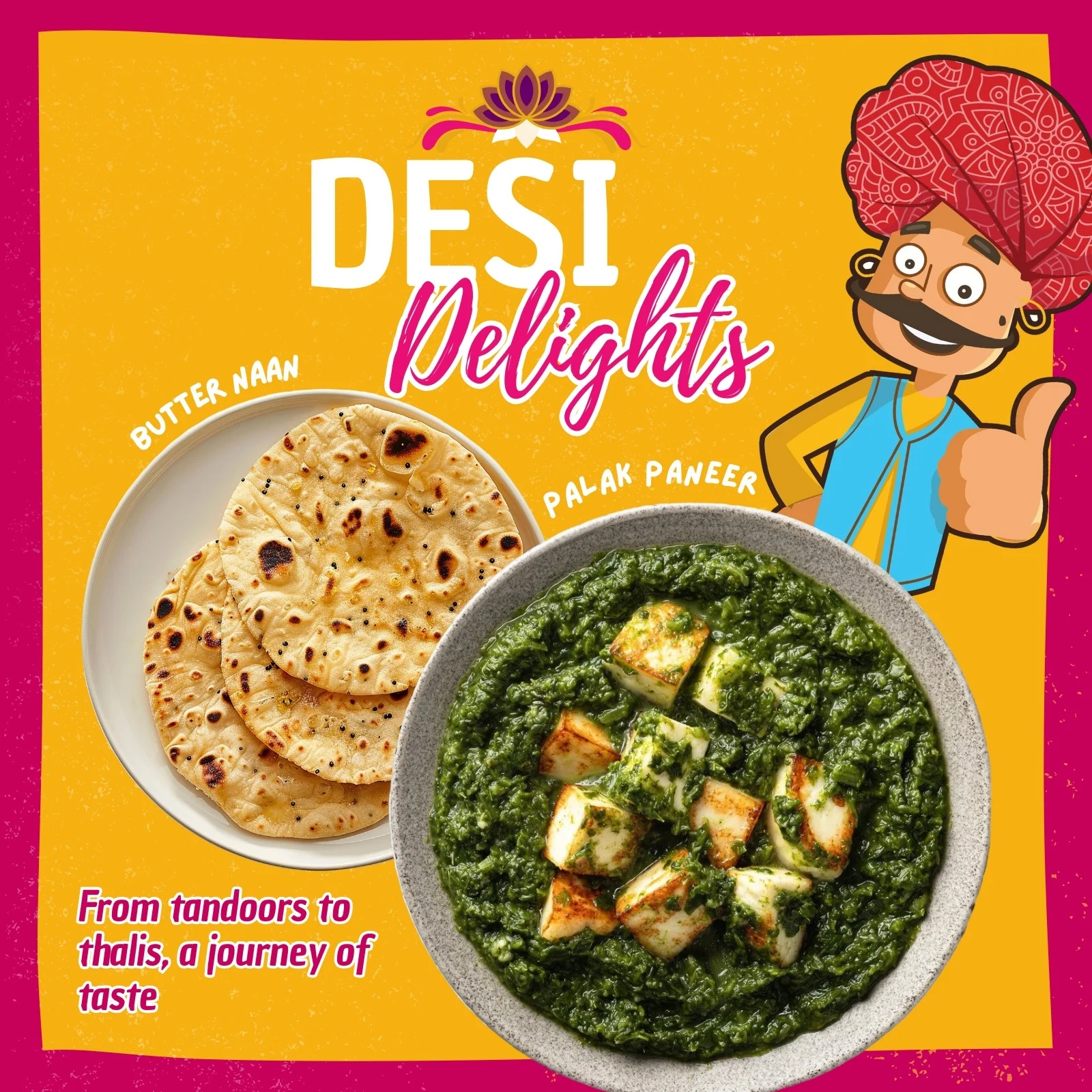 Palak Paneer with Butter Naan