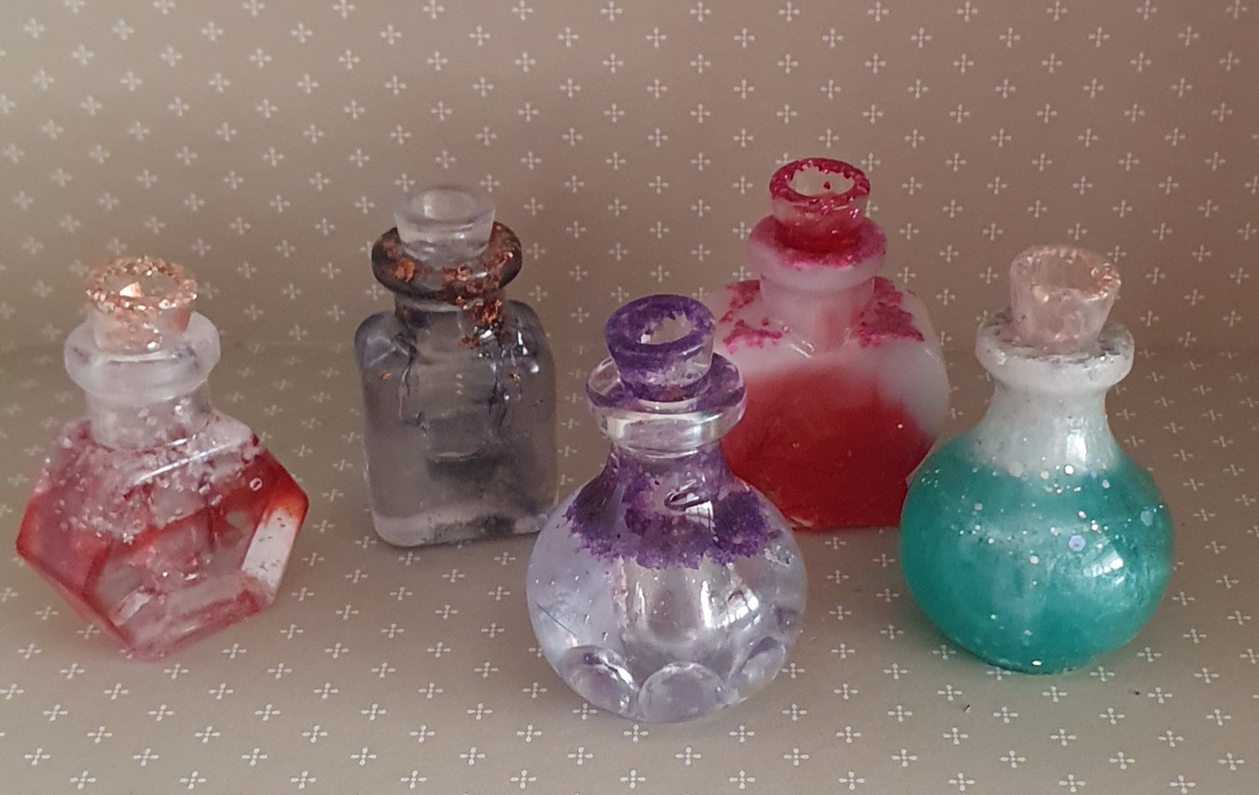 Conjunto de 6 mini frascos decorativos