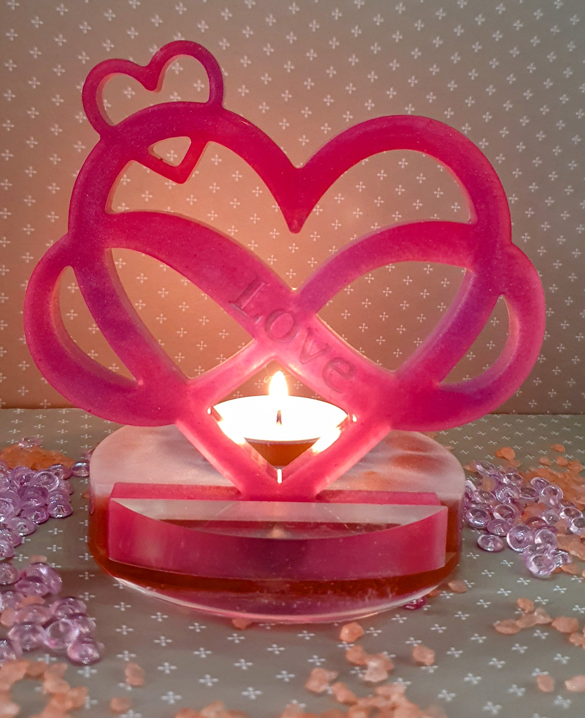 Porta-velas de coração