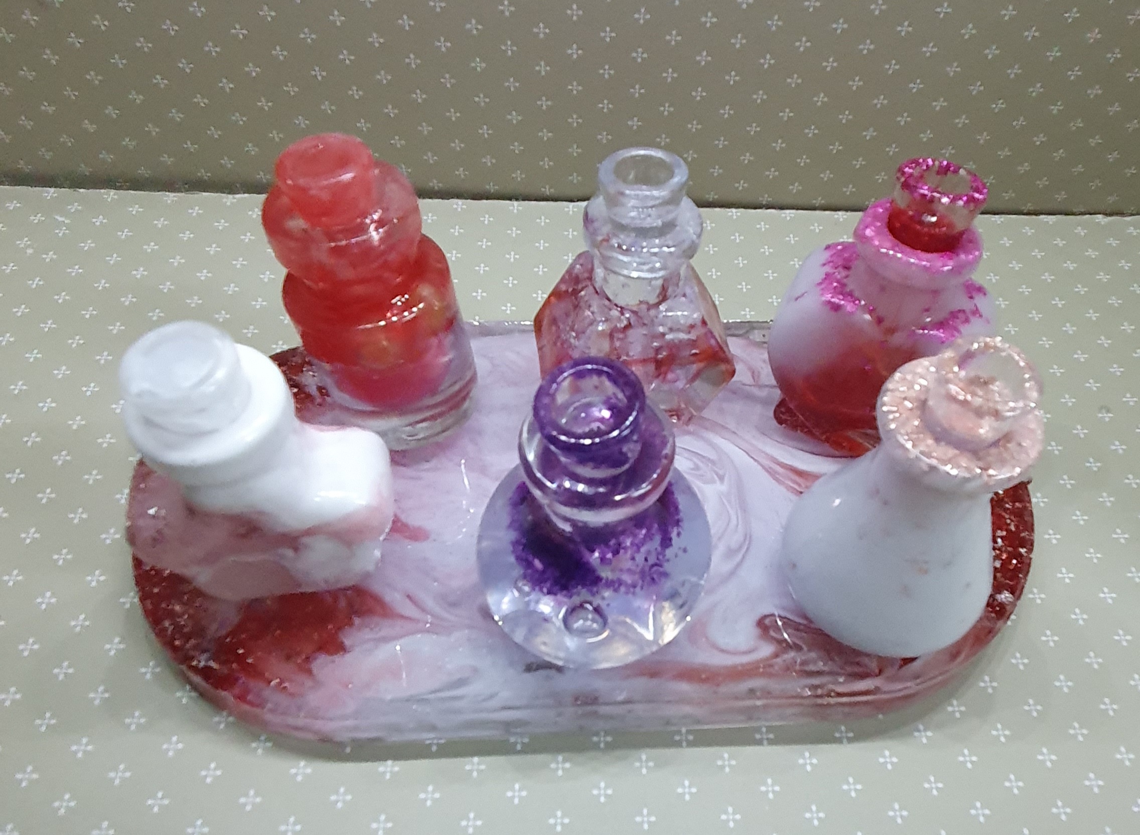 Conjunto de 6 mini frascos decorativos