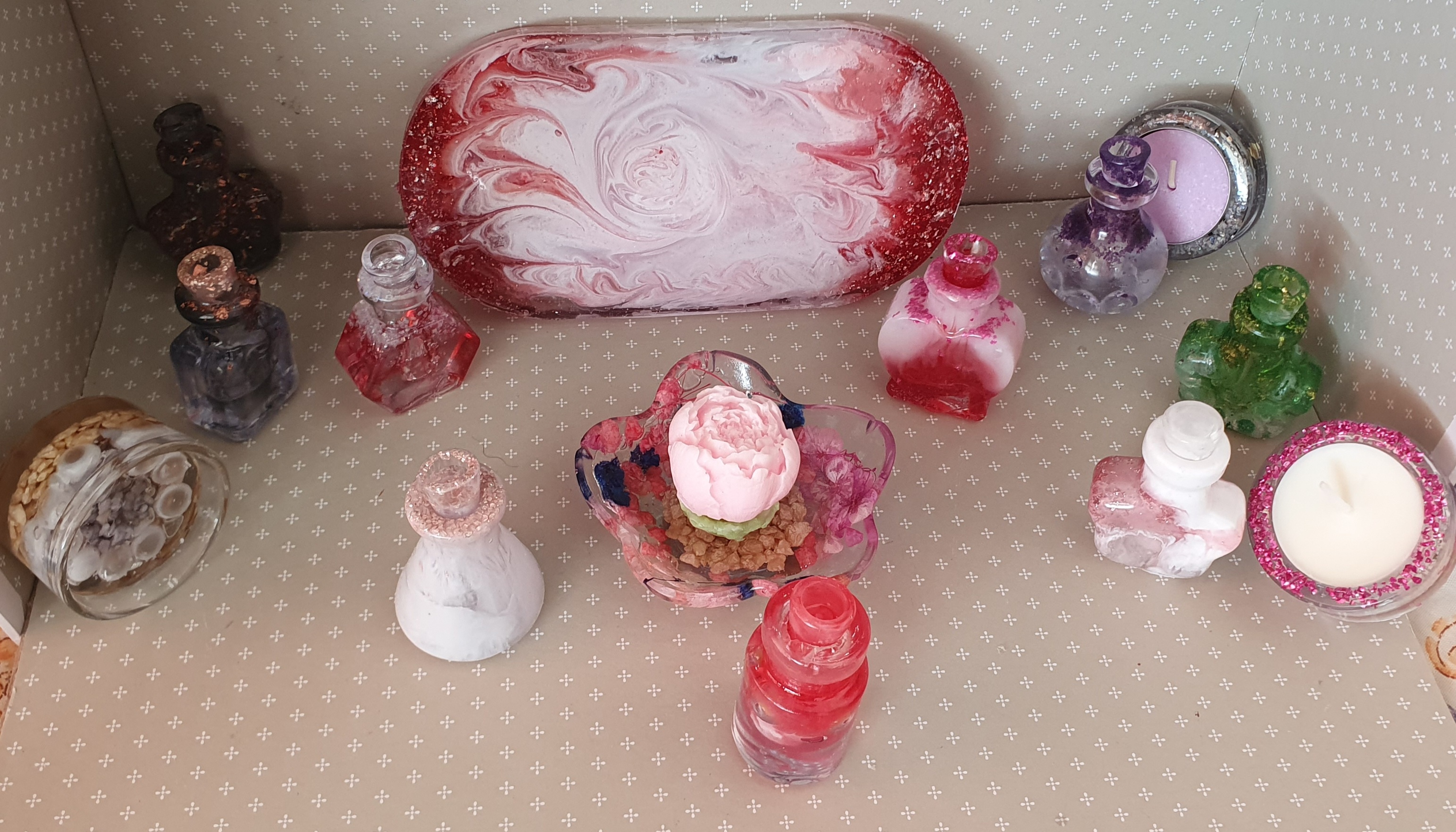 Conjunto de 6 mini frascos decorativos