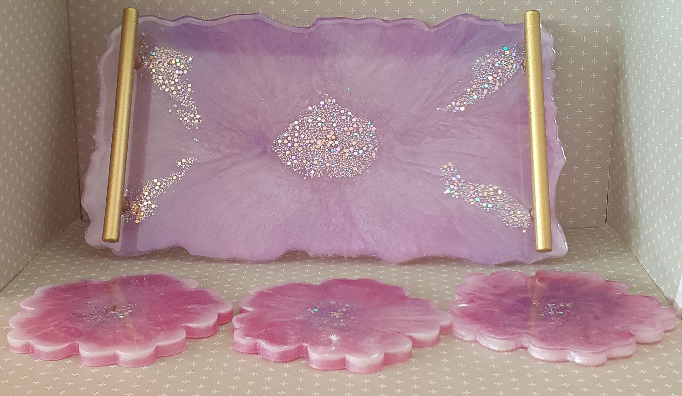 Conjunto de 3 porta copos com brilhos