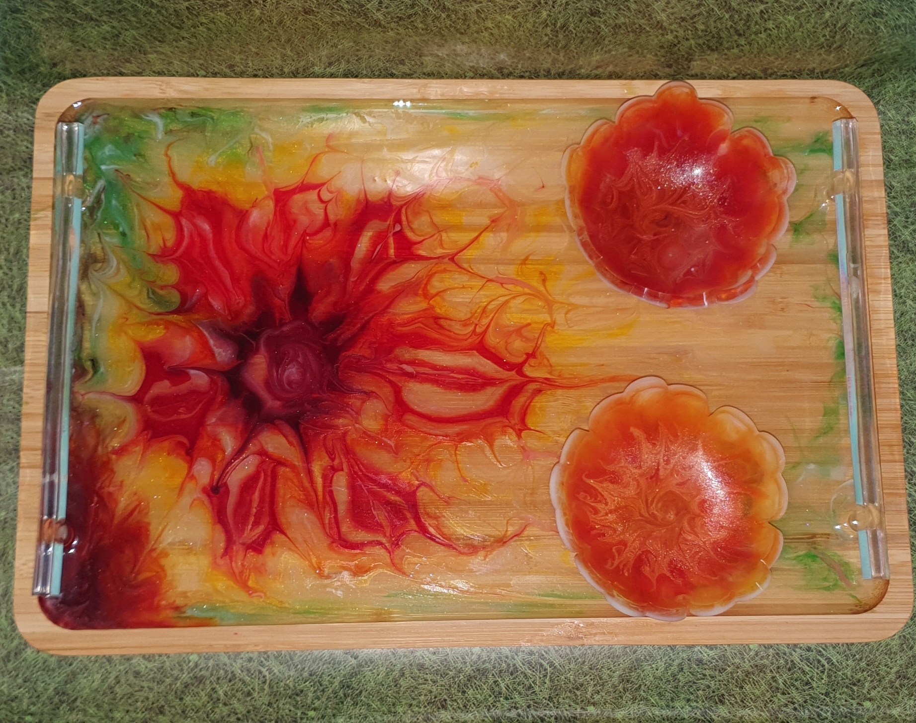 Bandeja decorativa com tigelas